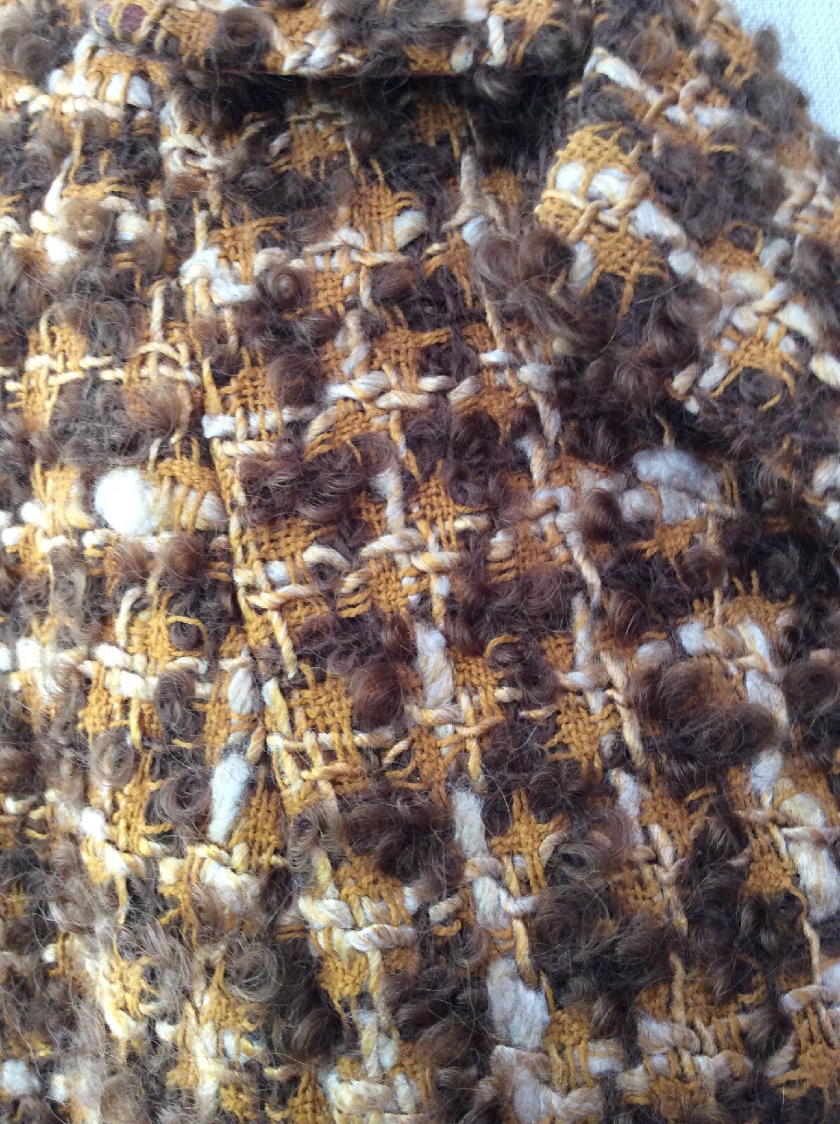 Vintage wool short Jacket 1960 era size M Phyllis boucle brown