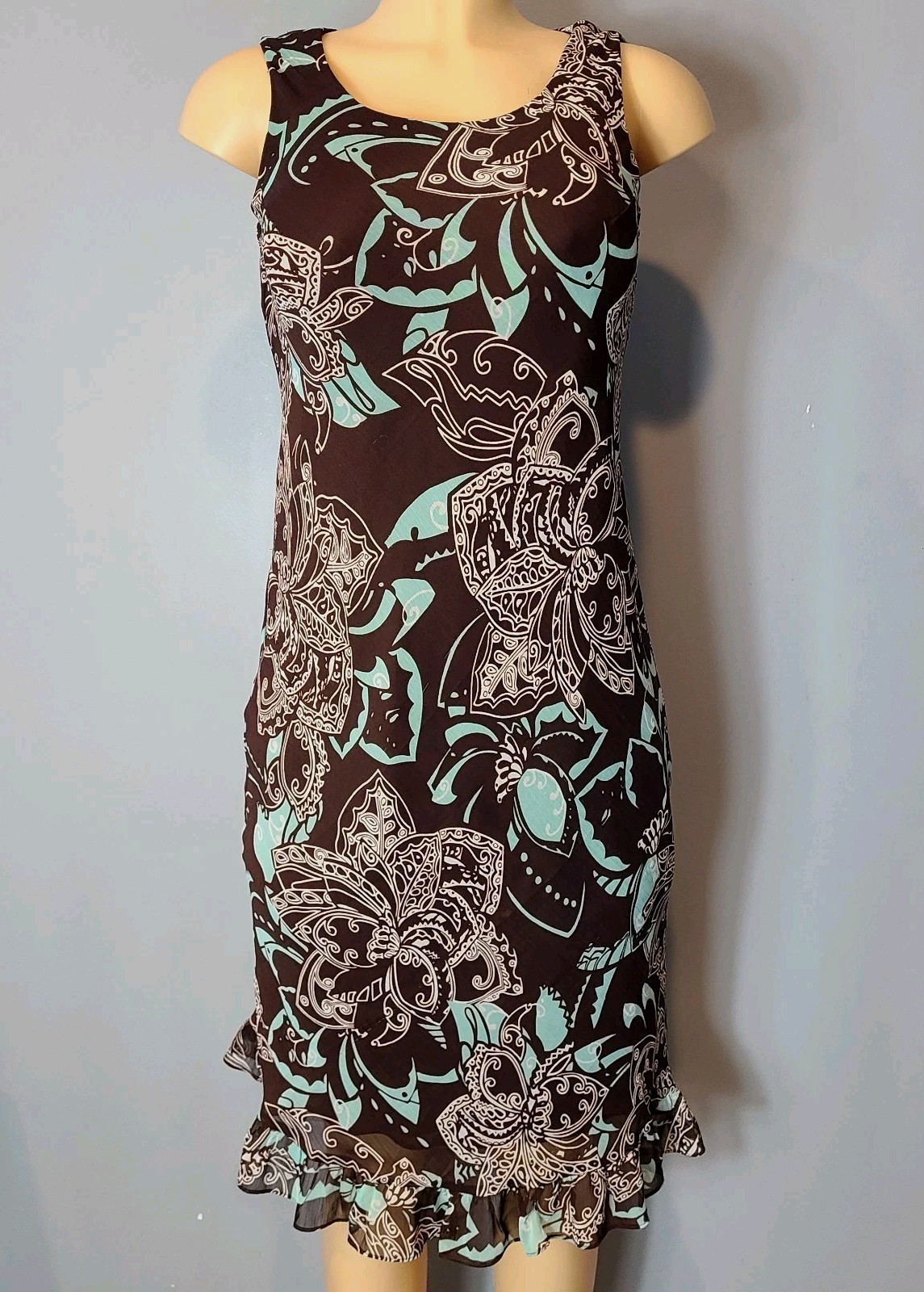 Vtg Expressions Y2K Retro Floral Dress Womens Sz Medium 90s Fairy Grunge Resort
