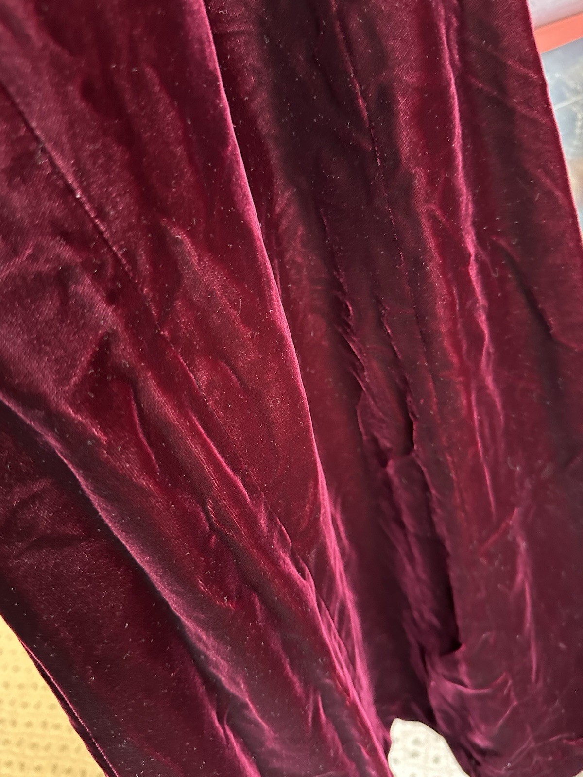 Vintage 90s Handmade Wine Burgundy Red Velvet A-line Dress XS Whimsigoth