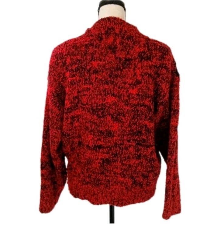 Vintage 80s Spice of Life Red Fuzzy Chunky Long Sleeve Knitted Sweater Size L