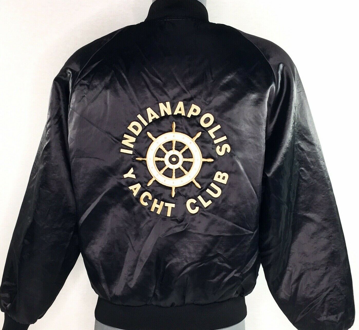 Indianapolis Yacht Club Satin Bomber Jacket Vintage Made In USA Women M