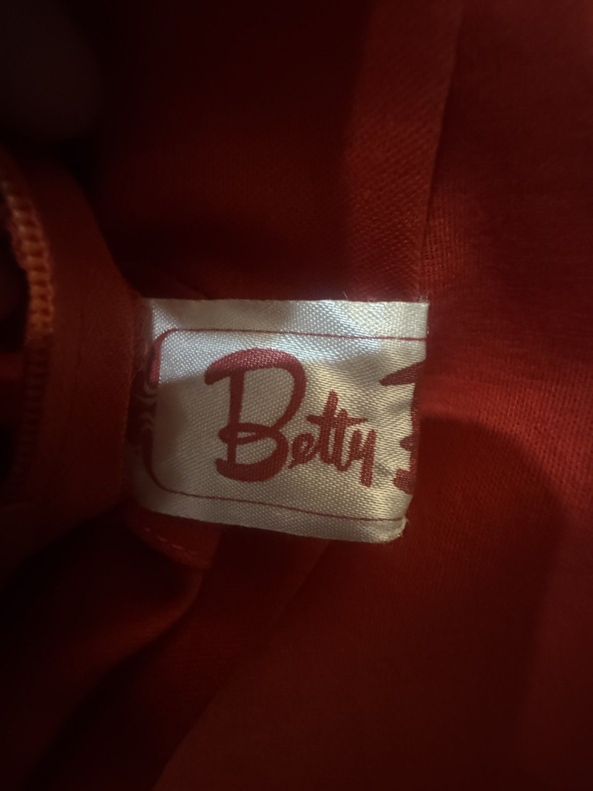 Vintage Baclay Red Dress Embroidered Feather Detail Midi Boho Folk Unique