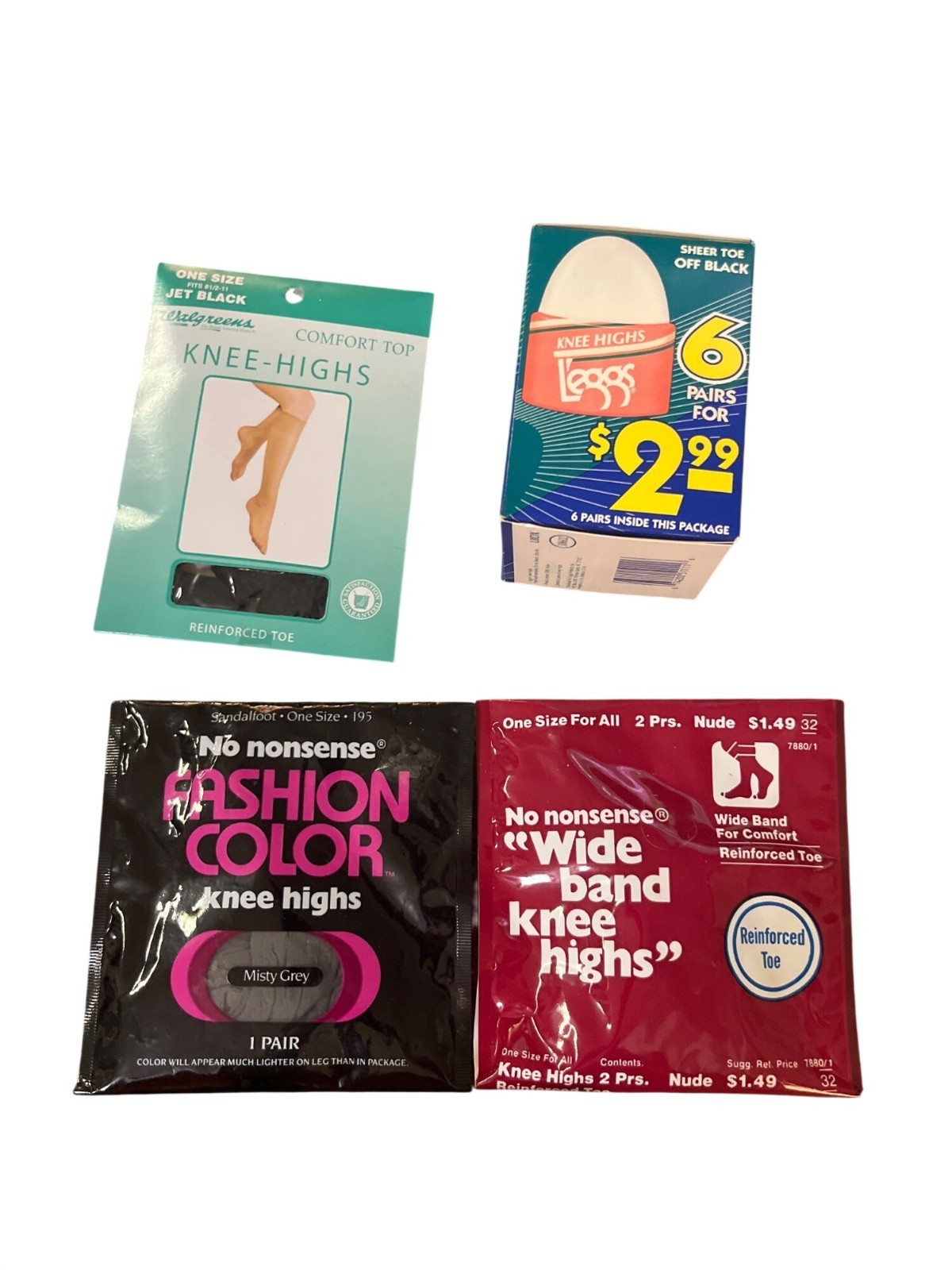 Vintage Knee High Stockings Lot NOS No Nonsense L’eggs Sears Assorted Colors