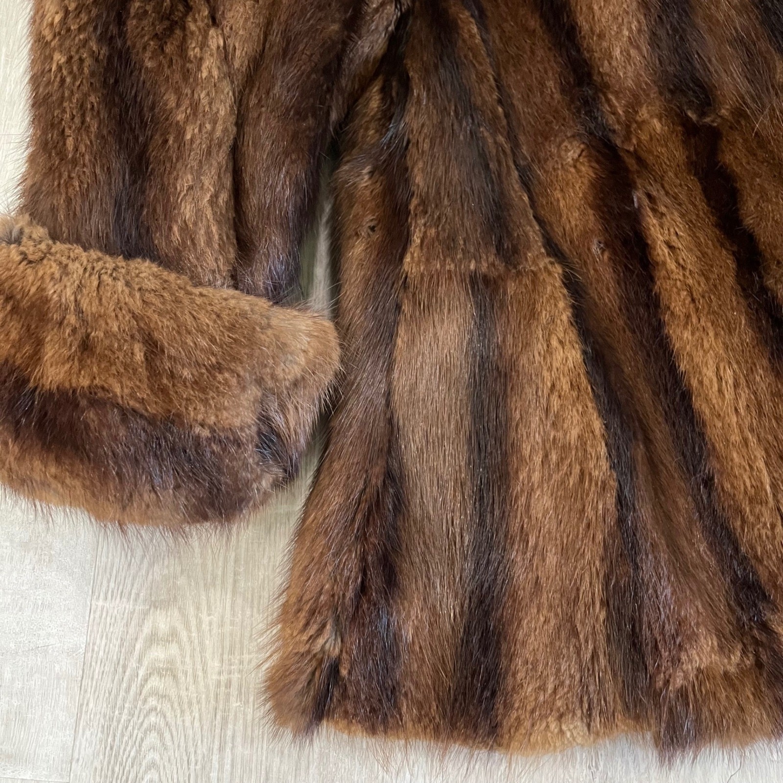 Vintage Nigbor Fur Coat Co Genuine Ranch Mink Fur Coat Jacket Brown Womens L?