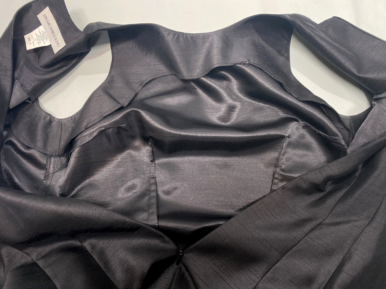 Classic Black Sheath Dress SIZE 8 long SHARON YOUNG sleeveless modest Y2K