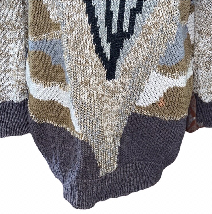 Vtg 80s/90s Bonnie Boerer Oversized Sweater~Geometric~Metallic~See Measurements