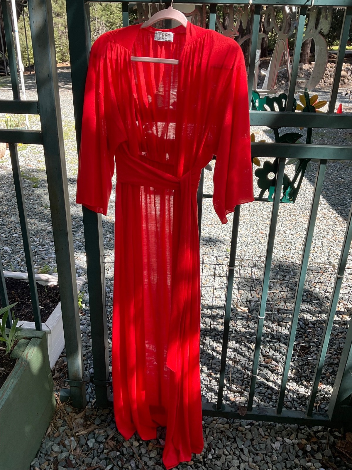 BP-VINTAGE VASSARETTE FOR YOU RED/ORANGE ROBE LADIES W/BELT COTTON/POLYESTER