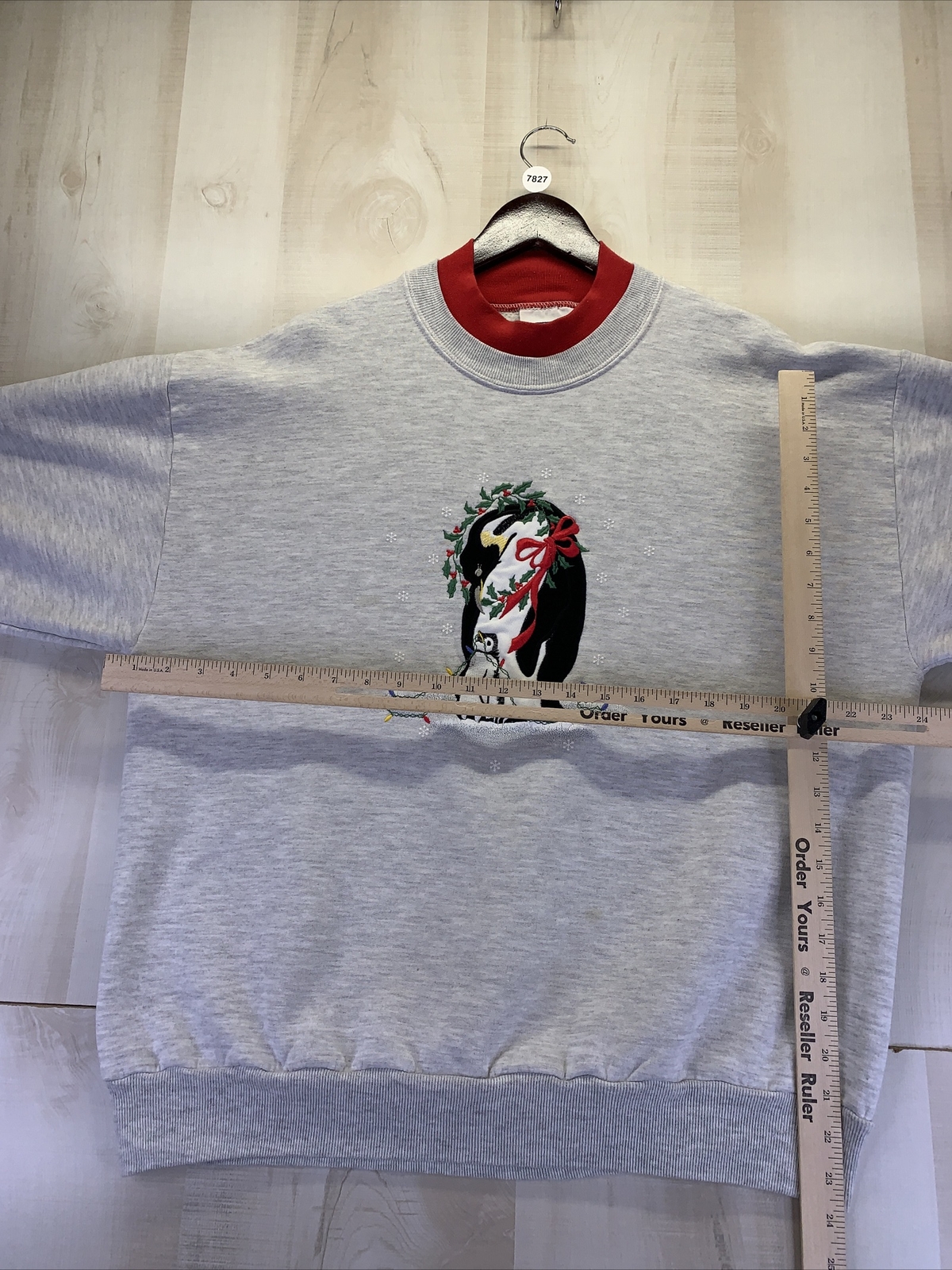 Vintage 1990s Endless Designs USA Grandma Sweatshirt Penguins Christmas Size L