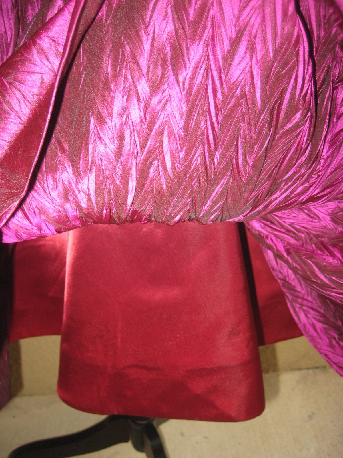 Vintage 80s burgundy/wine velveteen dropwaist taffeta tiered ruffles party dress
