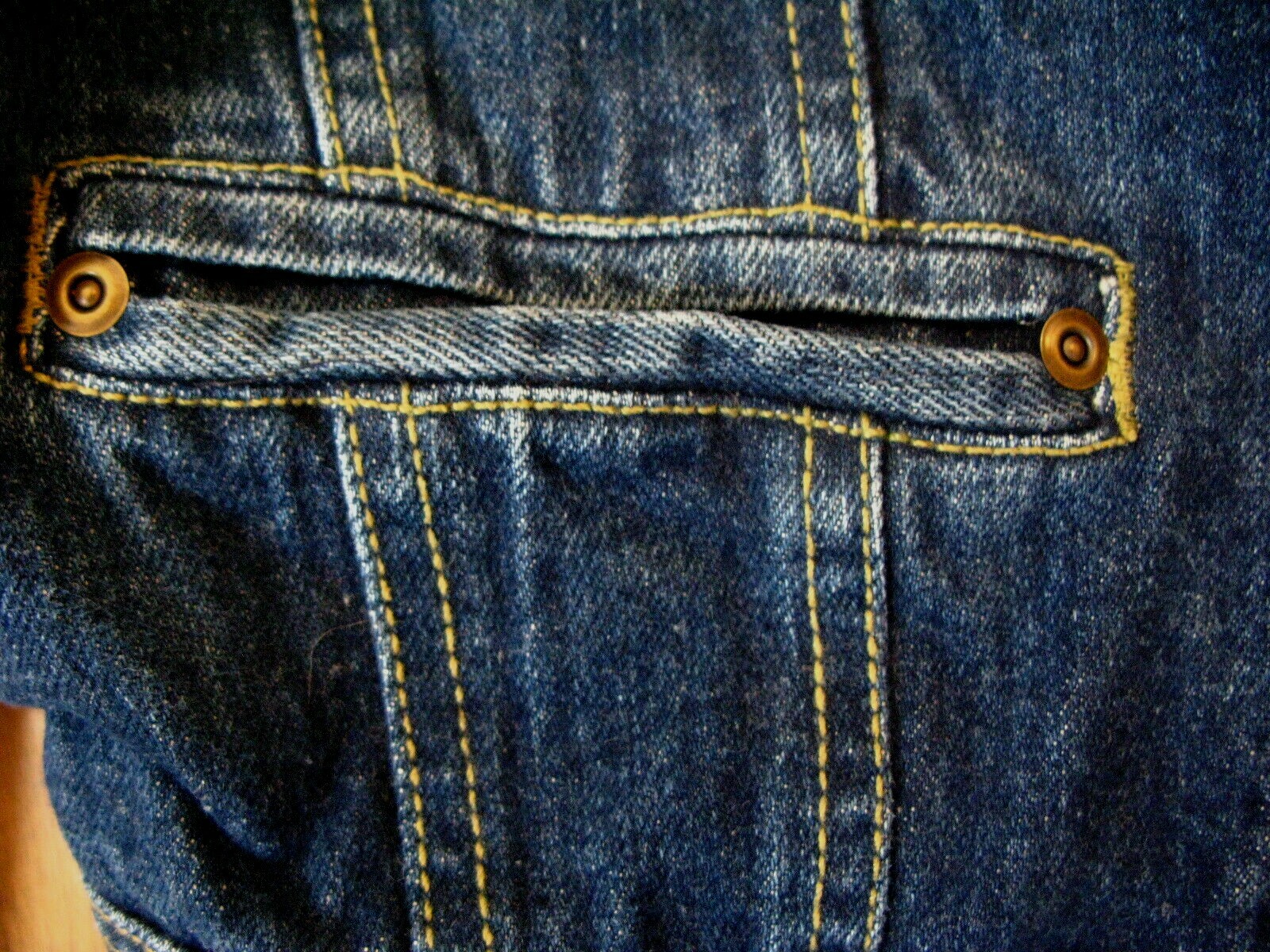 Vintage Womens New York Girl Denim Jeans Jacket Dark Blue Wash Sz Med Mexico