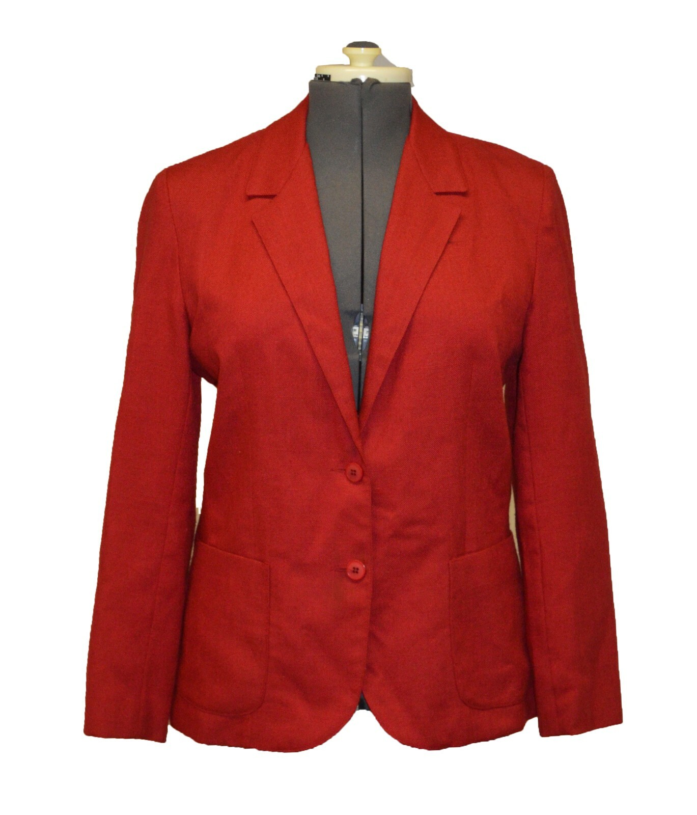 Prestige of Boston Vintage 70s Red Wool Blazer Jacket sz 14