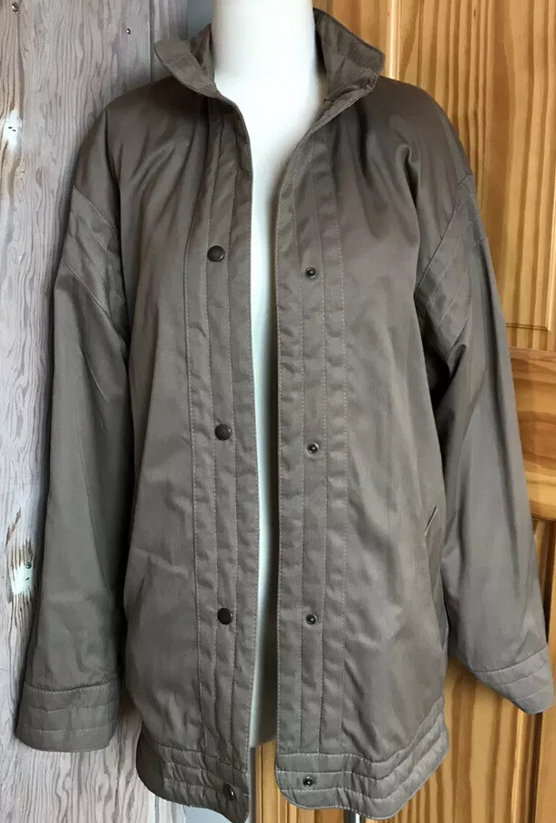 1980s 1990s Vintage Reversible Jacket Coat Canvas To Velvet Corduroy Poland EUC