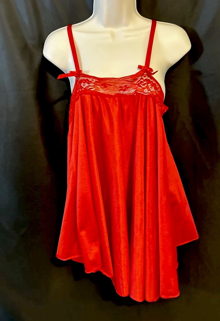 Petra Fashion Vintage Baby Doll Night Gown Chemise Red Size Small