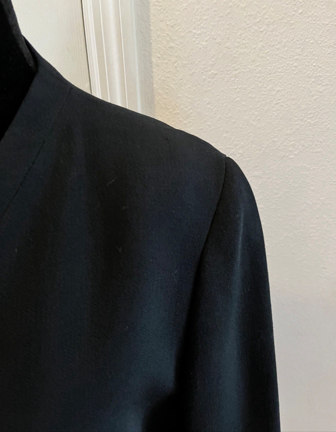 Vintage GENNY Black Wool Jacket With Gold Buttons, Signed, Italian Size 42