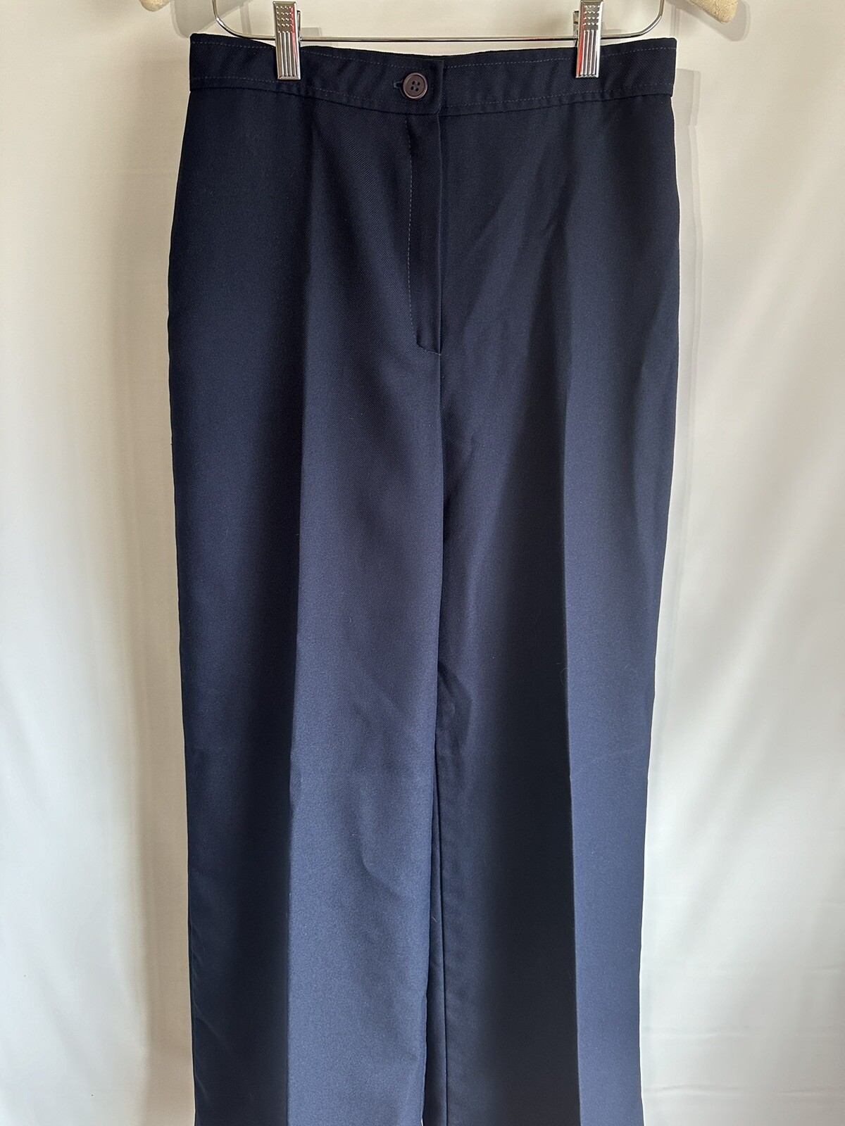 Vtg Blue 70s Tomboy of California Pants Polyester Disco Flare Bell Bottom 27″ W