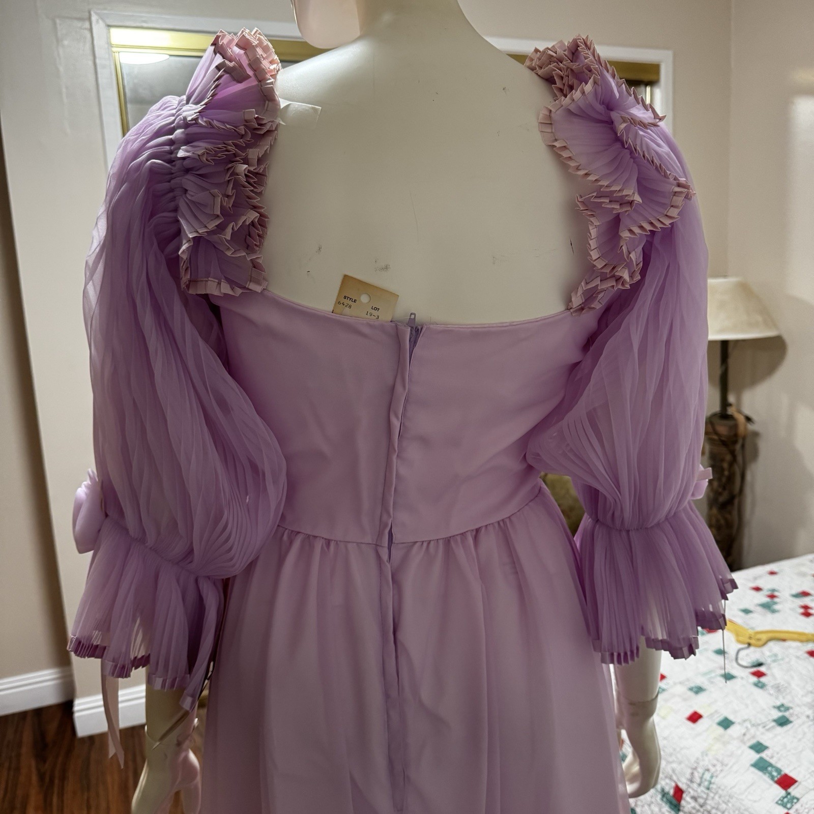 VTG Dance Allure Gown Prom Dress Womens 3/4 Lavender Pageant Bridal 80s USA NWT