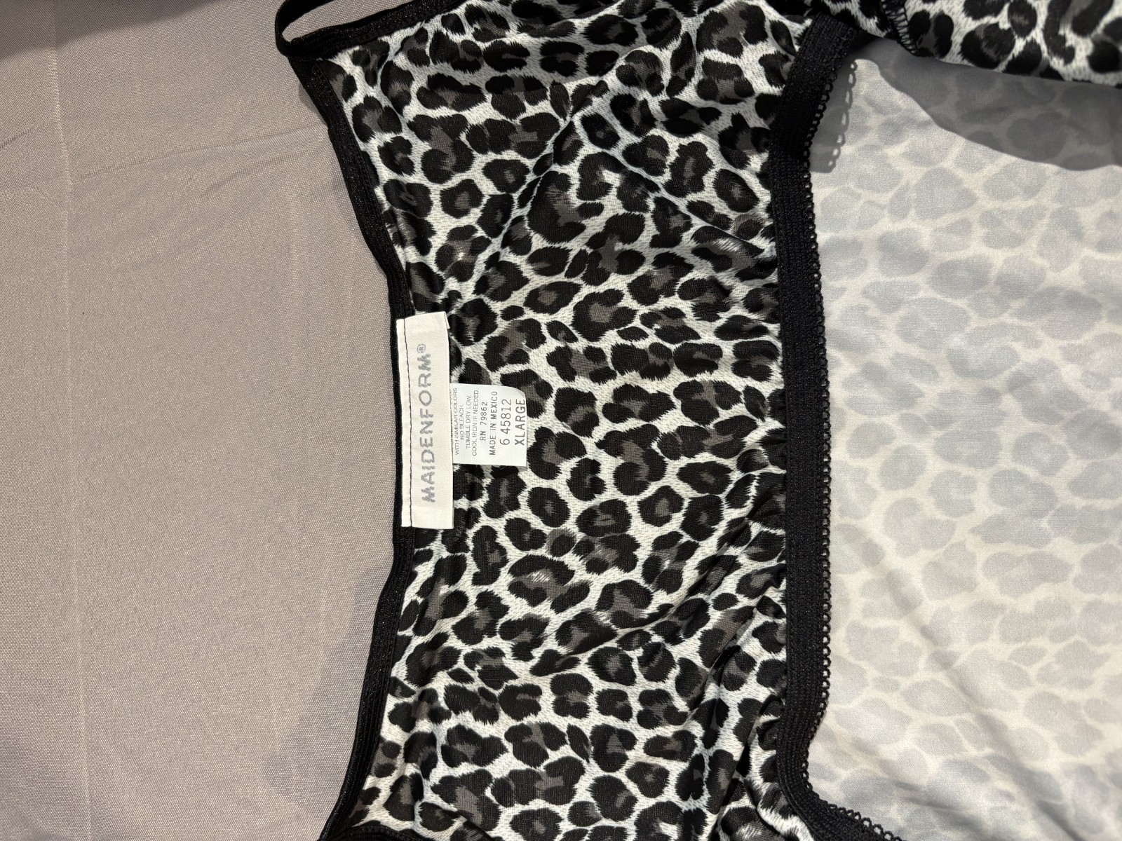 MAIDENFORM vintage NWT ANIMAL PRINT CAMI THONG SET Polyester/Spandex size XLarge