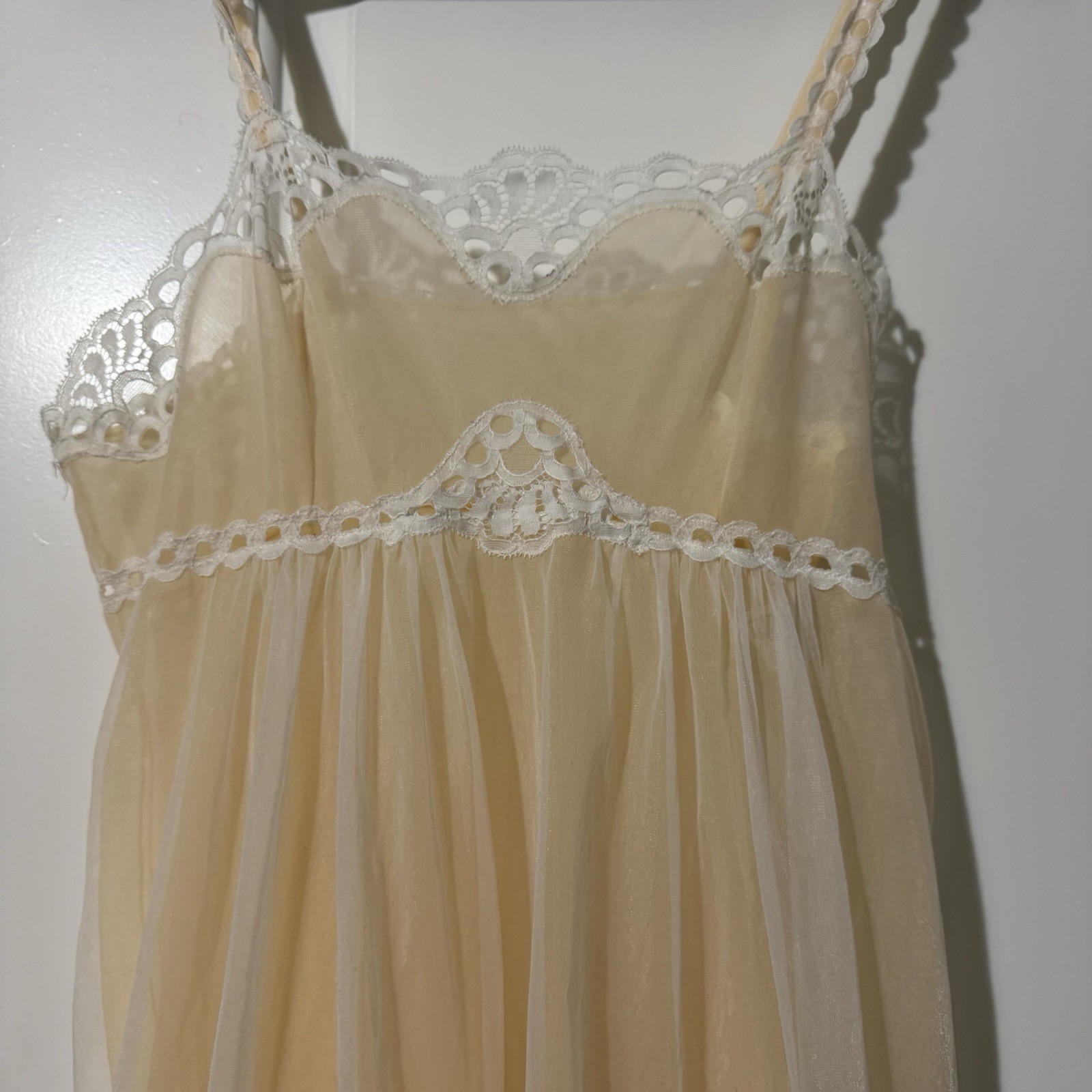 Vintage Sheer Chiffon Nylon Artemis 60s Maxi Gown Slip Dress