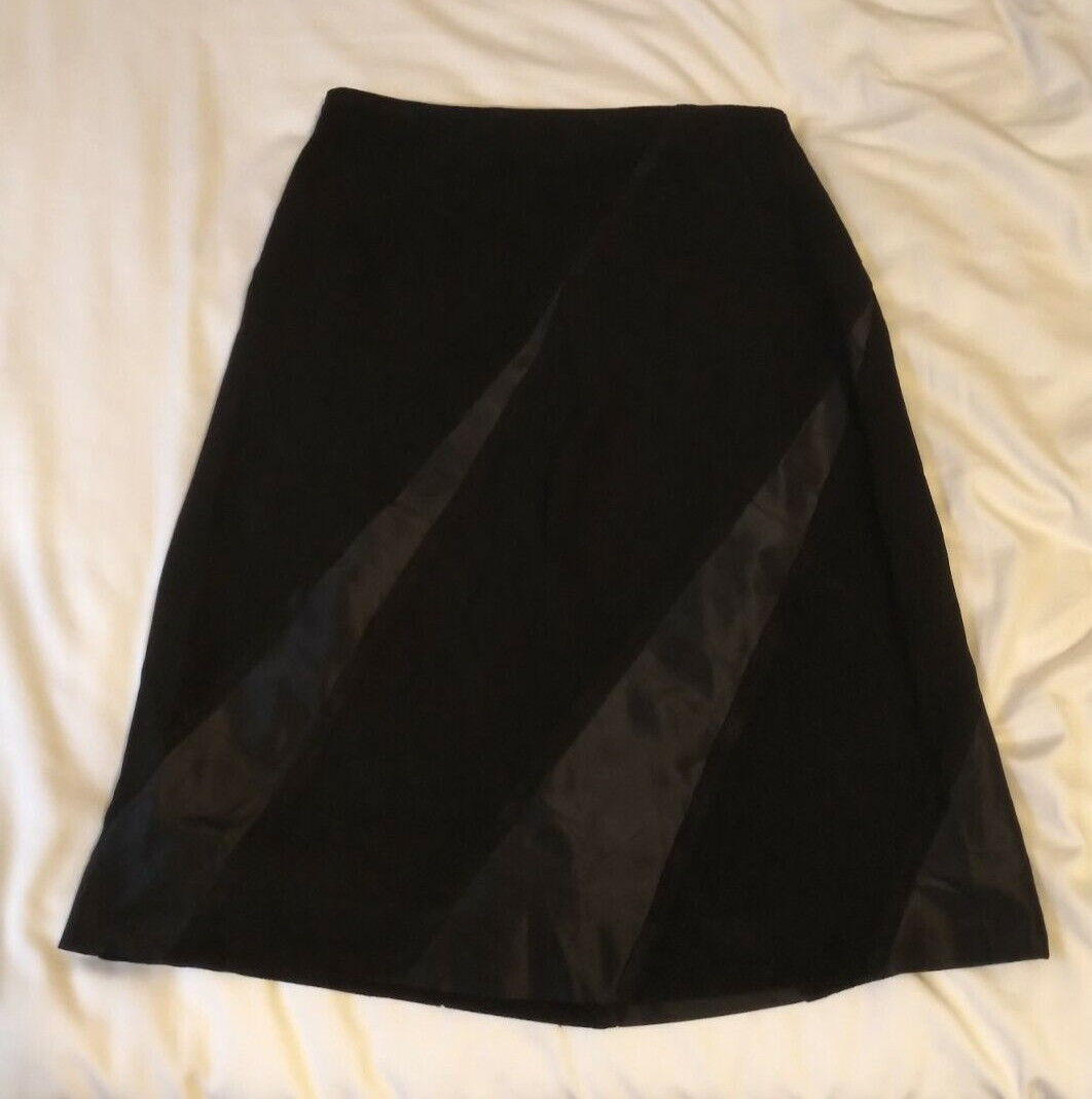 VINTAGE 1990S MOSCHINO COUTURE BLACK MINI SKIRT SILK PANELS ITALIAN 38 US 4