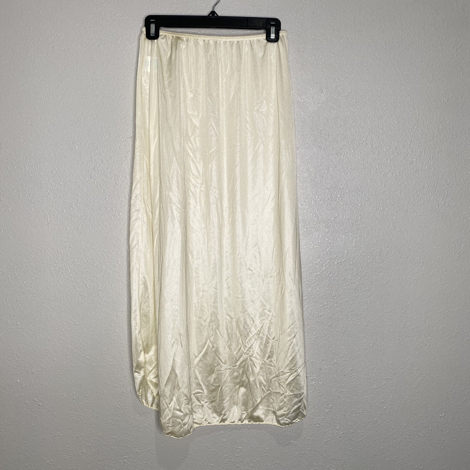 Velrose Vtg Women Slip Skirt Ivory Elastic Waist 2116 M Medium NOS NWT