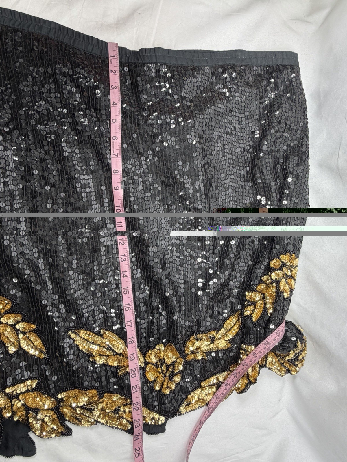 Jewel Queen Silk Large Black and Gold Sequin 80s Glam Art Deco Revival Aesthetic