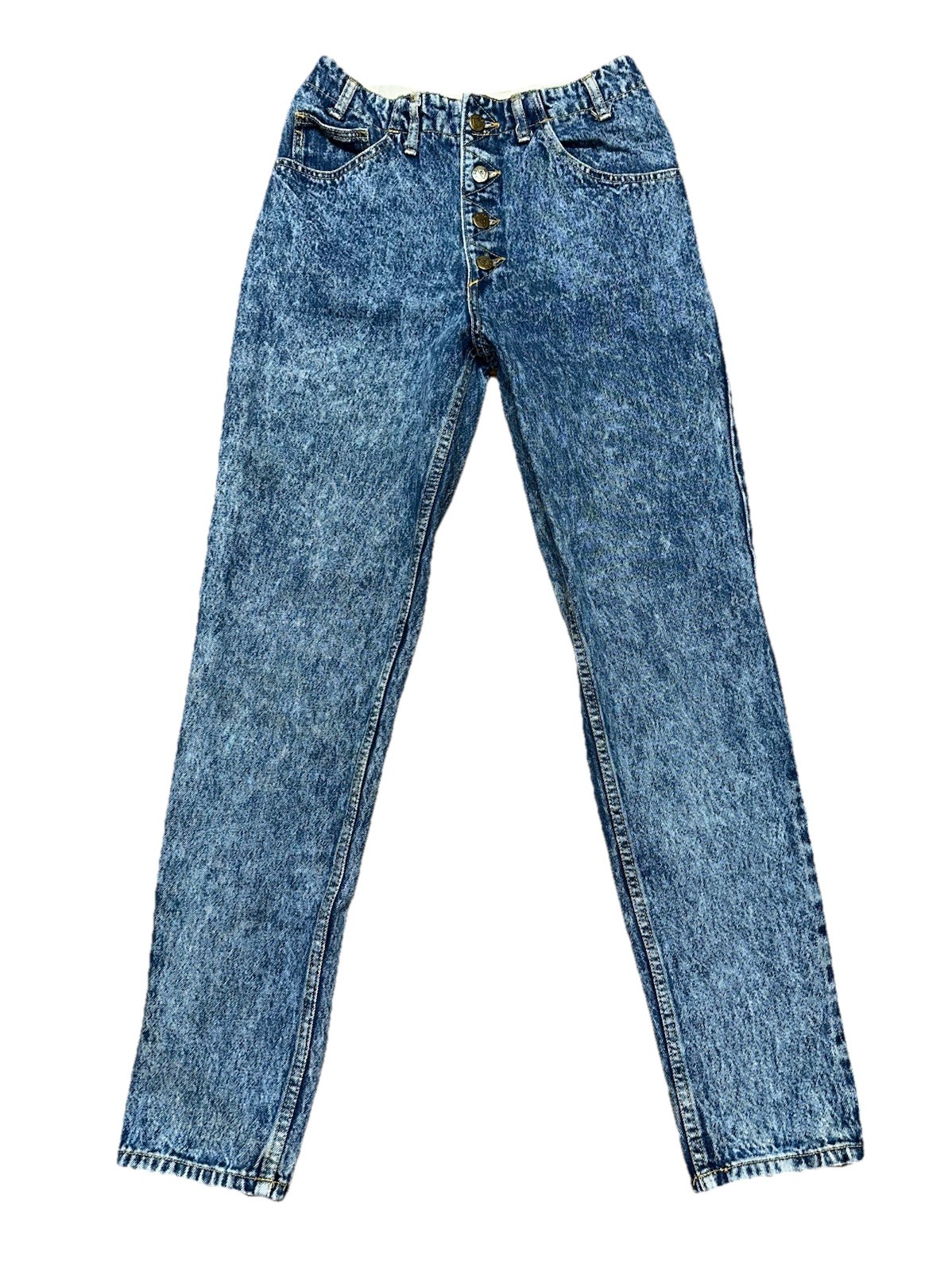 VTG 80’s High Waist Acid Wash Mom Jeans Guess Button Fly 100% Cotton 28×31