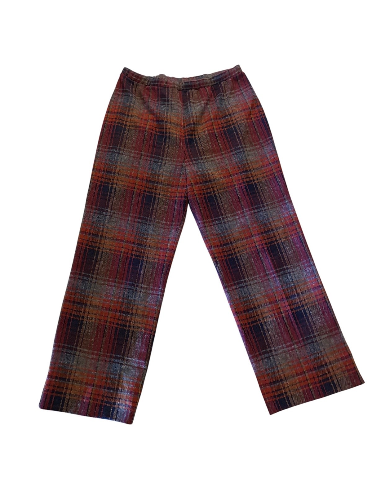 Vintage Graff Californiawear Polyester Retro Red and Blue Plaid Stretch Pants