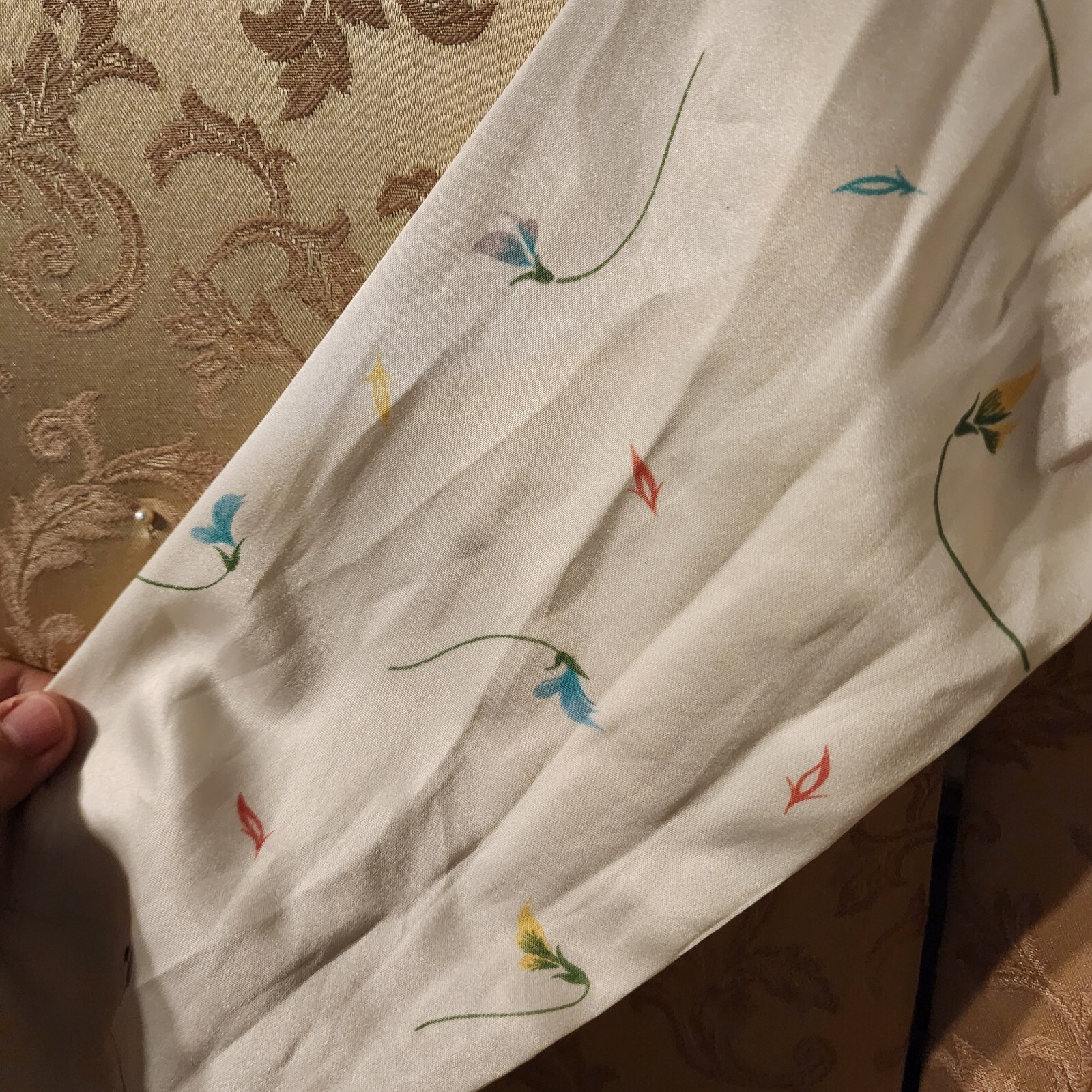 Georgette Trabolsi Vintage Ivory Multi-Color Floral Nightgown + Robe Size M