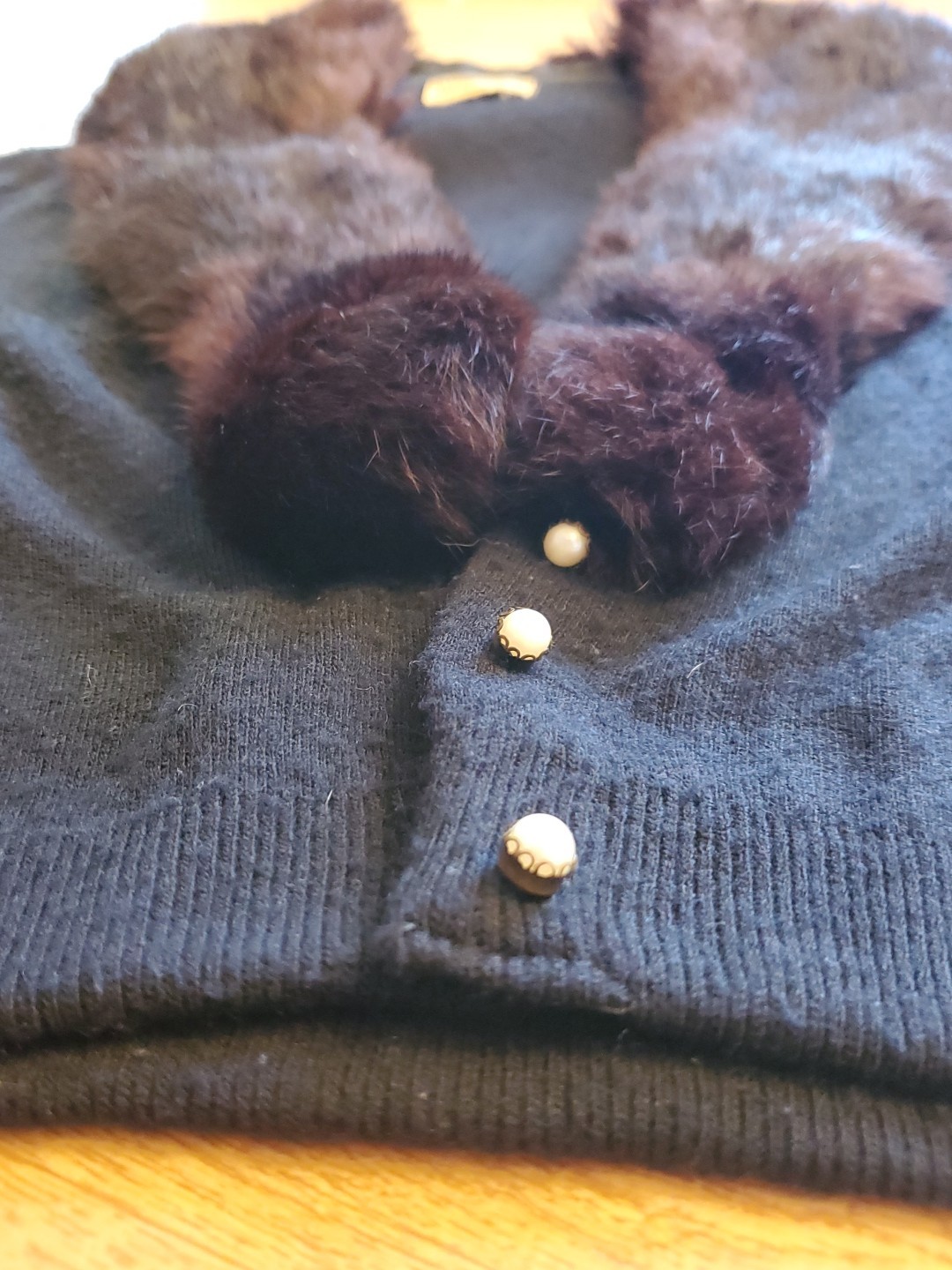 Vintage City Fur Co 100% Turbo Orlon Black Ladies Sweater 1950s Fur Petite Small