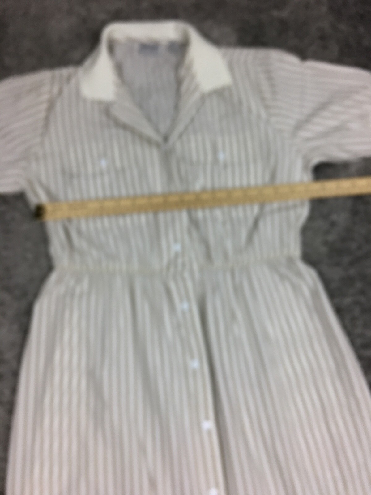 Vintage IMPROMPTU Collared Dress Womens Size 12 Brown White Short Sleeve Button