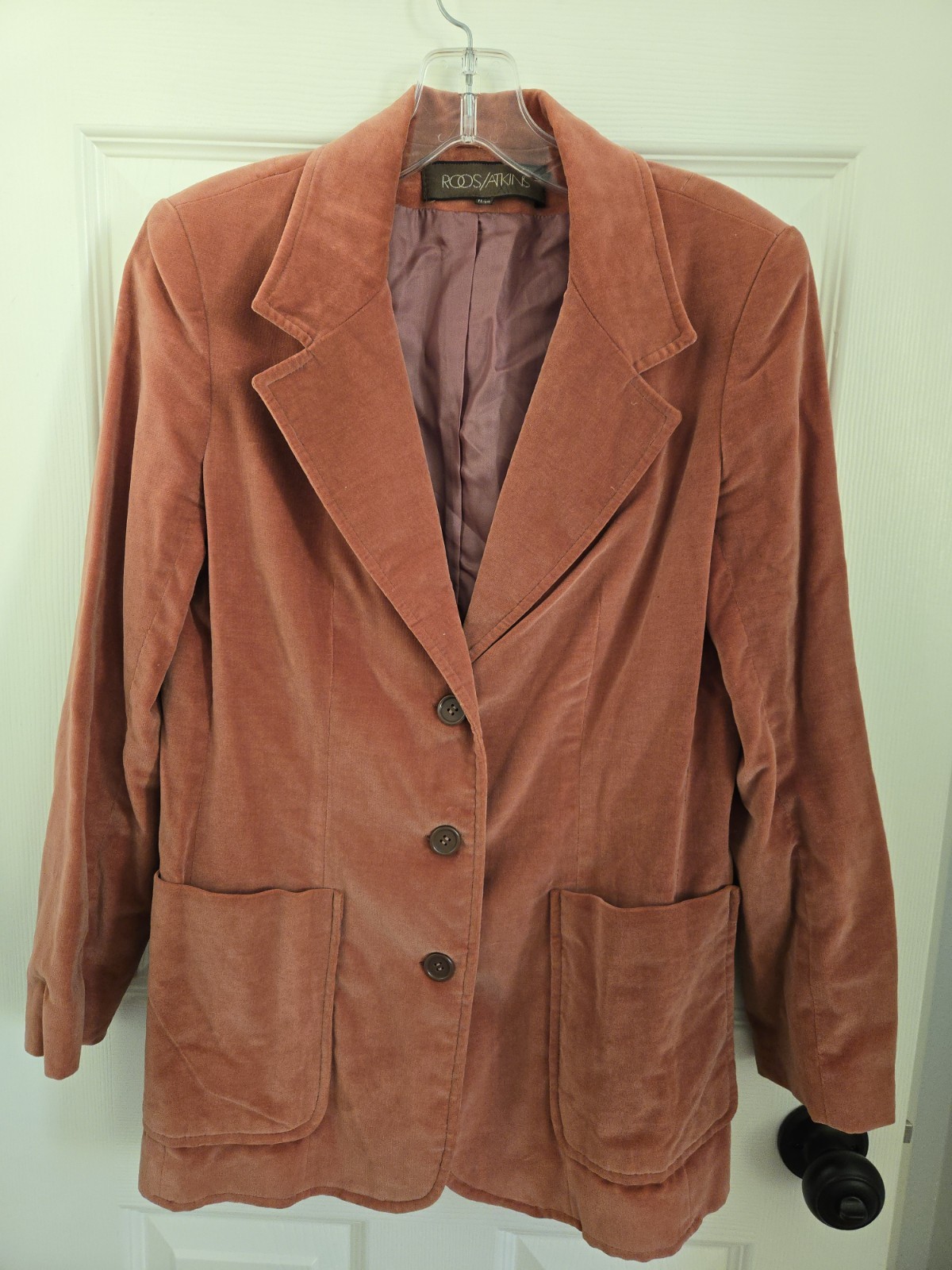 Vintage 1970s Terracotta Roos/Atkins Velvet Blazer – EUC, Approximately Size 6