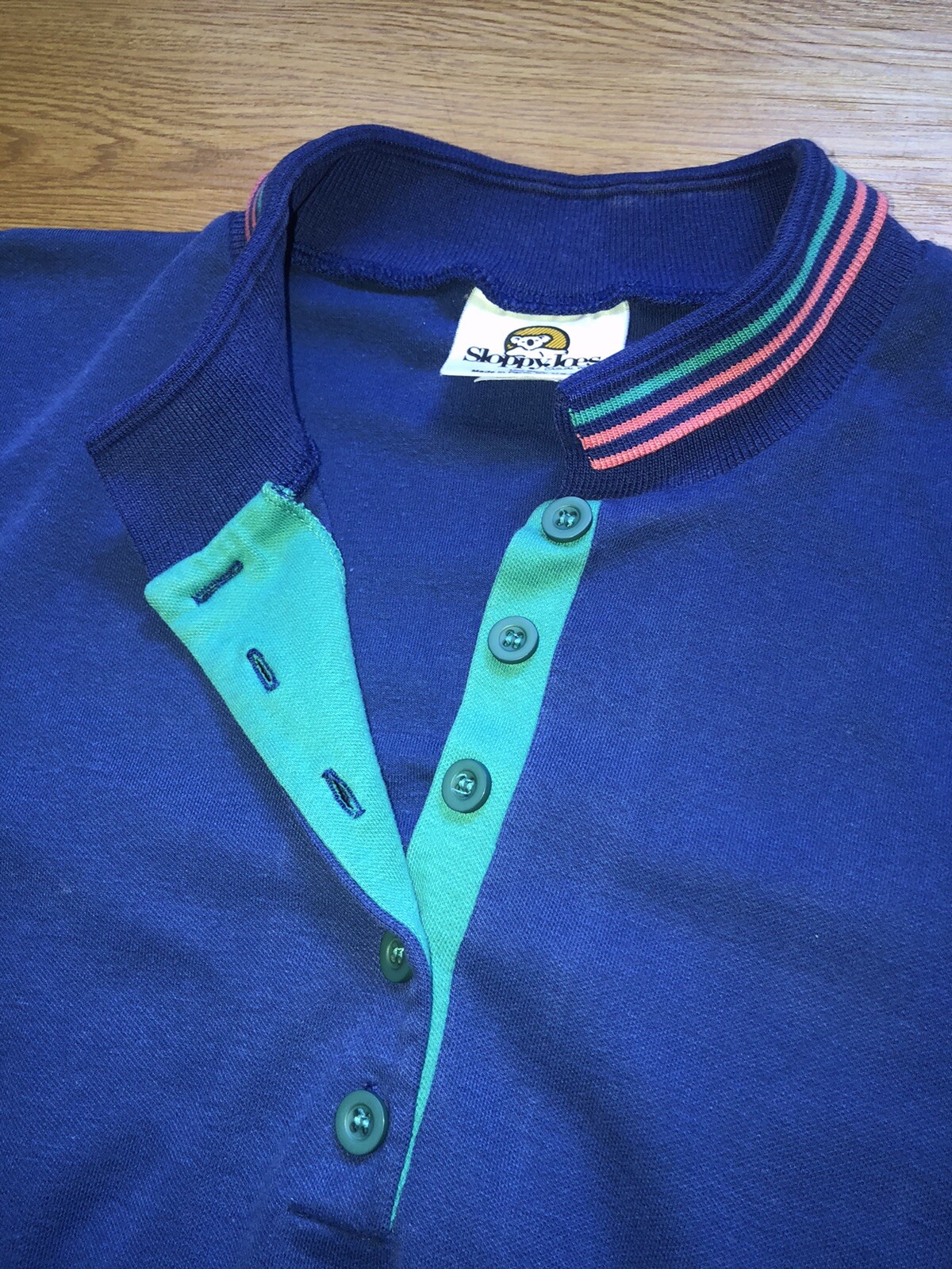 Vintage 90s Sloppy Joe’s Casual Wear 5 Button Collared Short Sleeve Shirt Blue