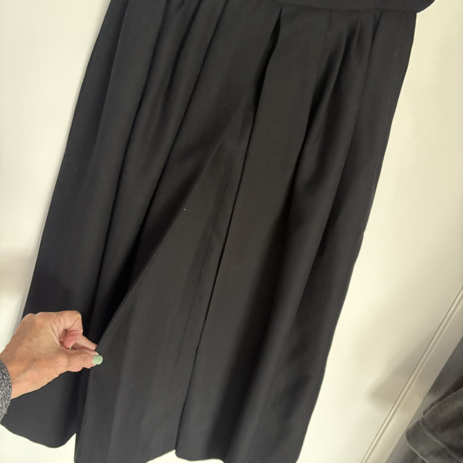 VINTAGE YSL YVES SAINT LAURENT RIVE GAUCHE BLACK WOOL SKIRT VINTAGE 1970’s 38