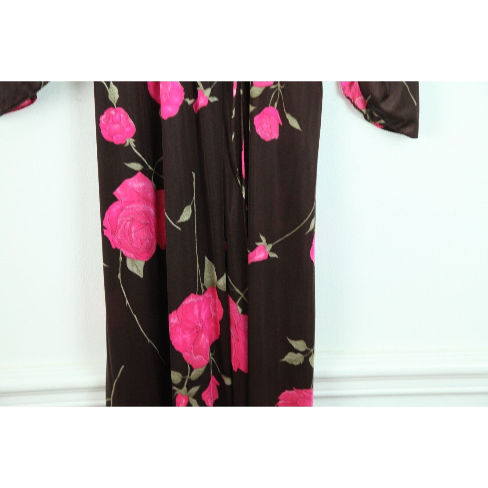 Vintage Peignoir Floral Robe Gown XS S Coquette Feminine 60s Glam Hollywood FLAW
