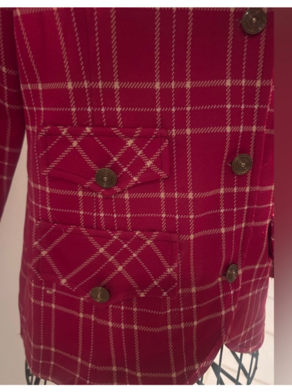 Vintage plaid women’s blazer red white 1970s Catalina Sportwear California usa