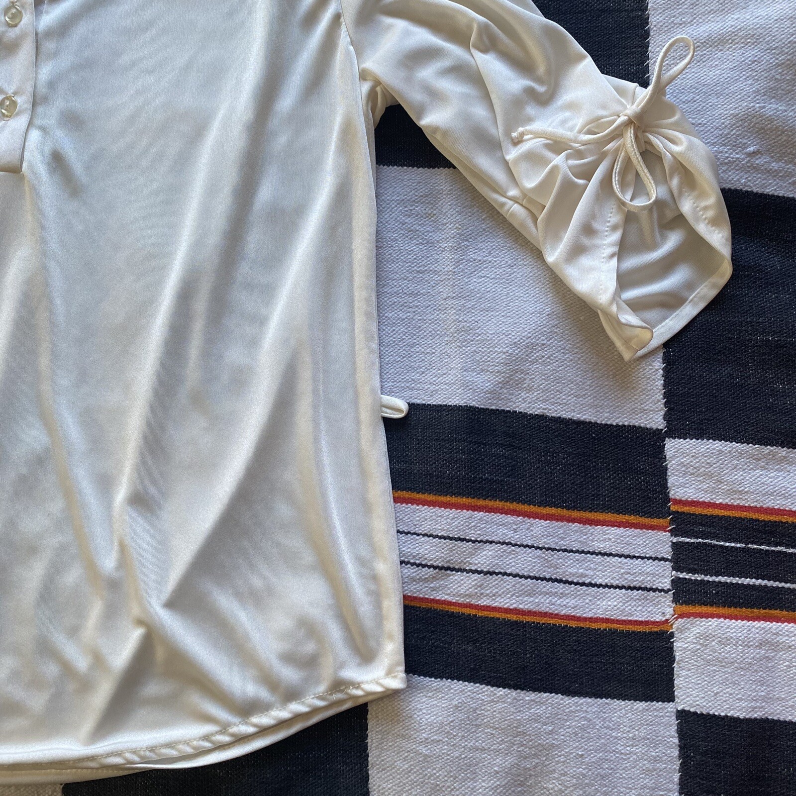 Vintage Topson Downs Of California Bohemian Blouse. Creamy White. Size Large.