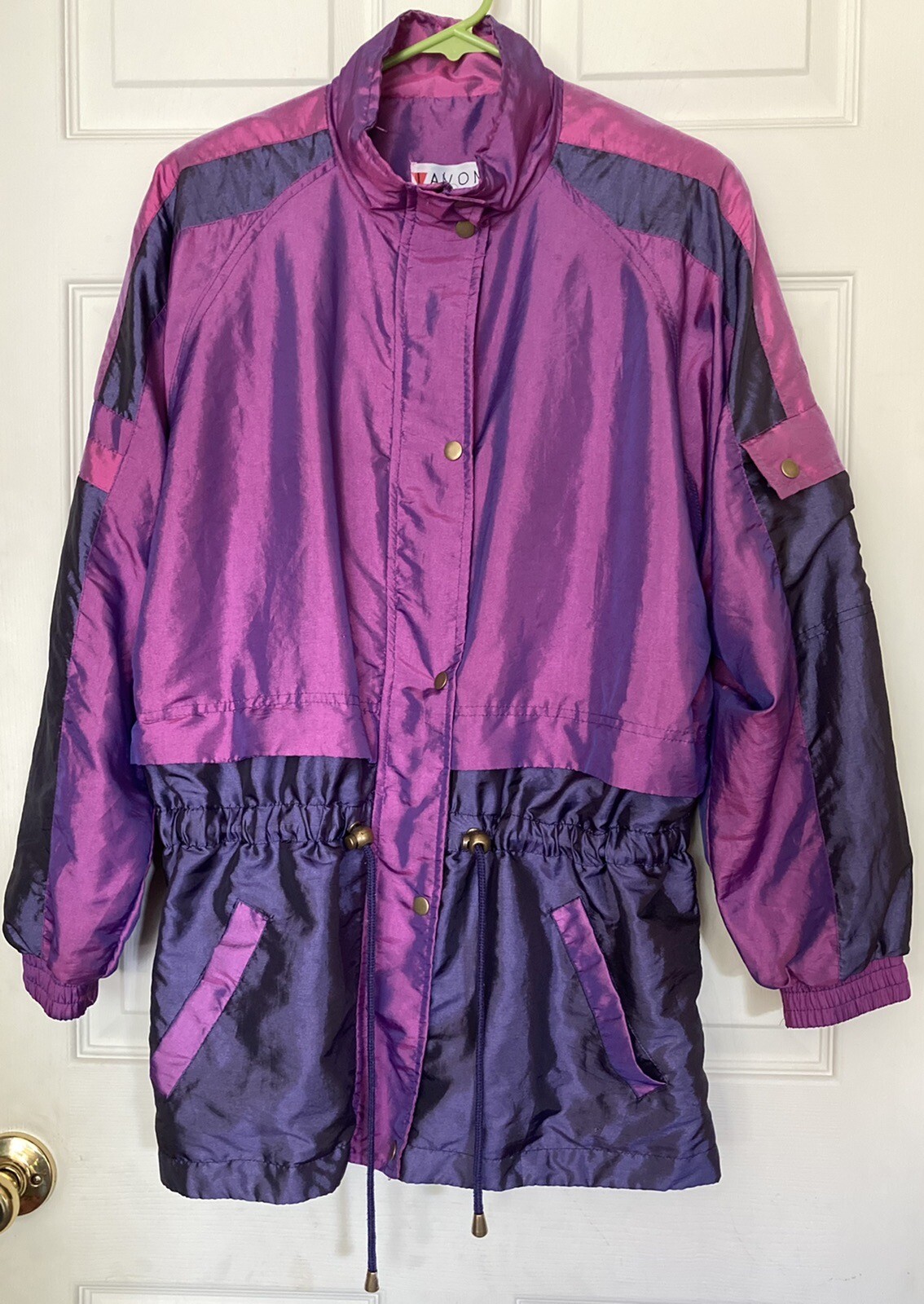 Vintage Y2K Women’s Jacket Large Iridescent Purple Drawstring Lavon Holiday ‘98