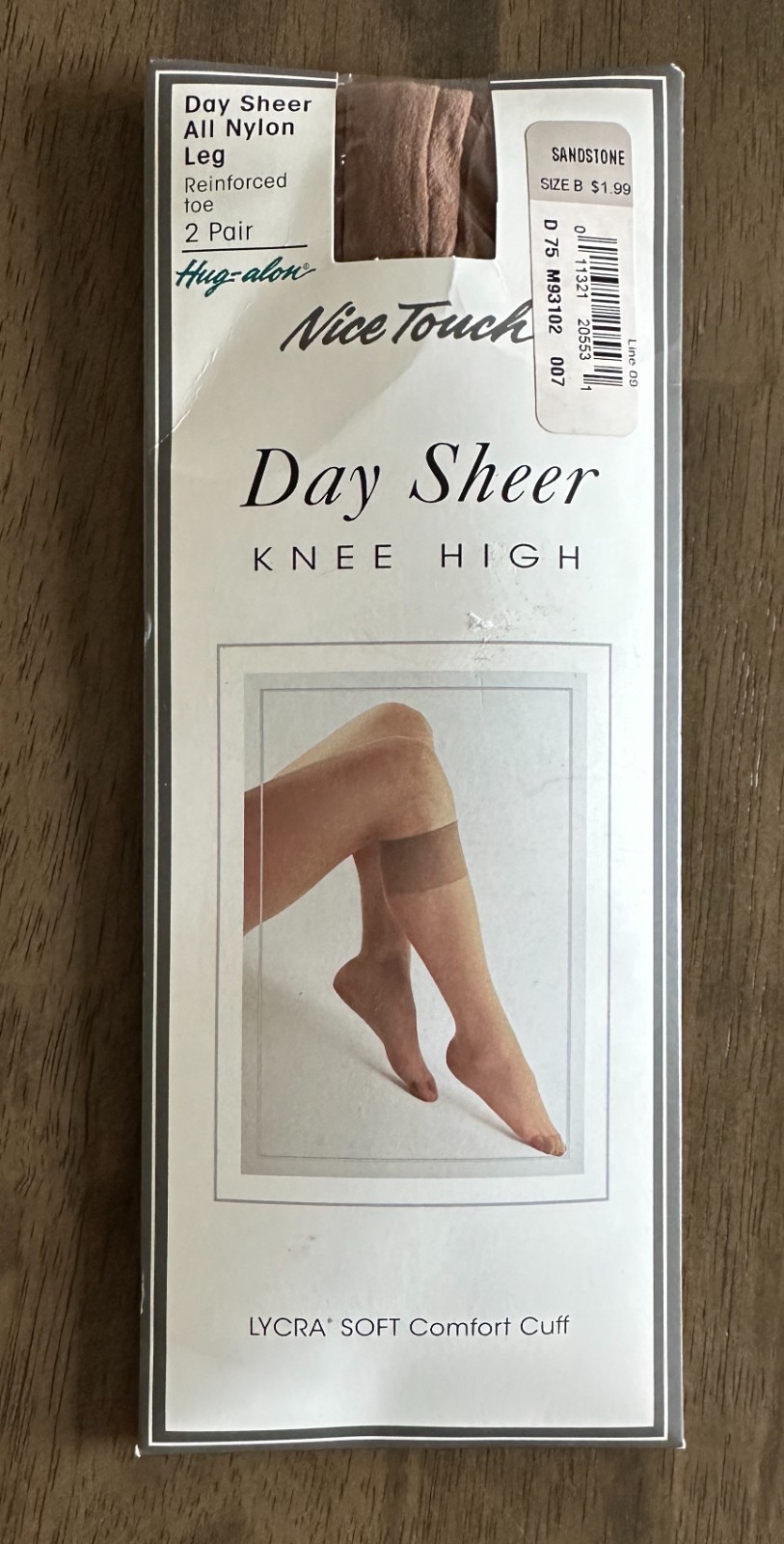 Vintage Sears Hug-alon Day Sheer Knee Highs Sandstone 2 Pair Size B NEW