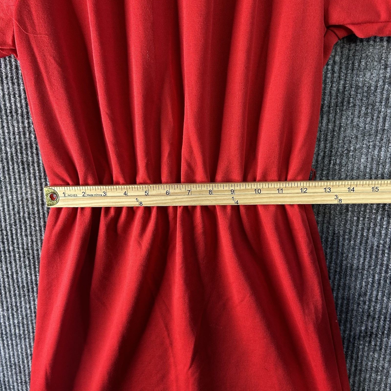 Vintage Dress Women’s 10M Jean Leslie Red Short Sleeve