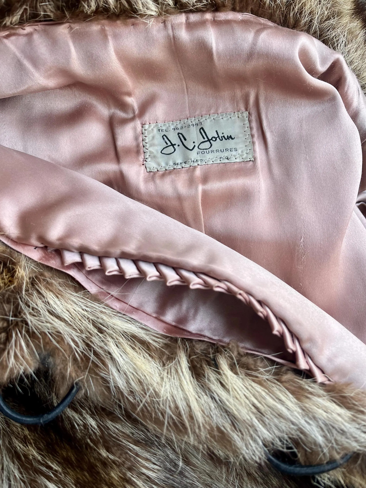 FULL LENGTH RACCOON Vintage 1970s Double Breasted Striped Racoon Fur Coat