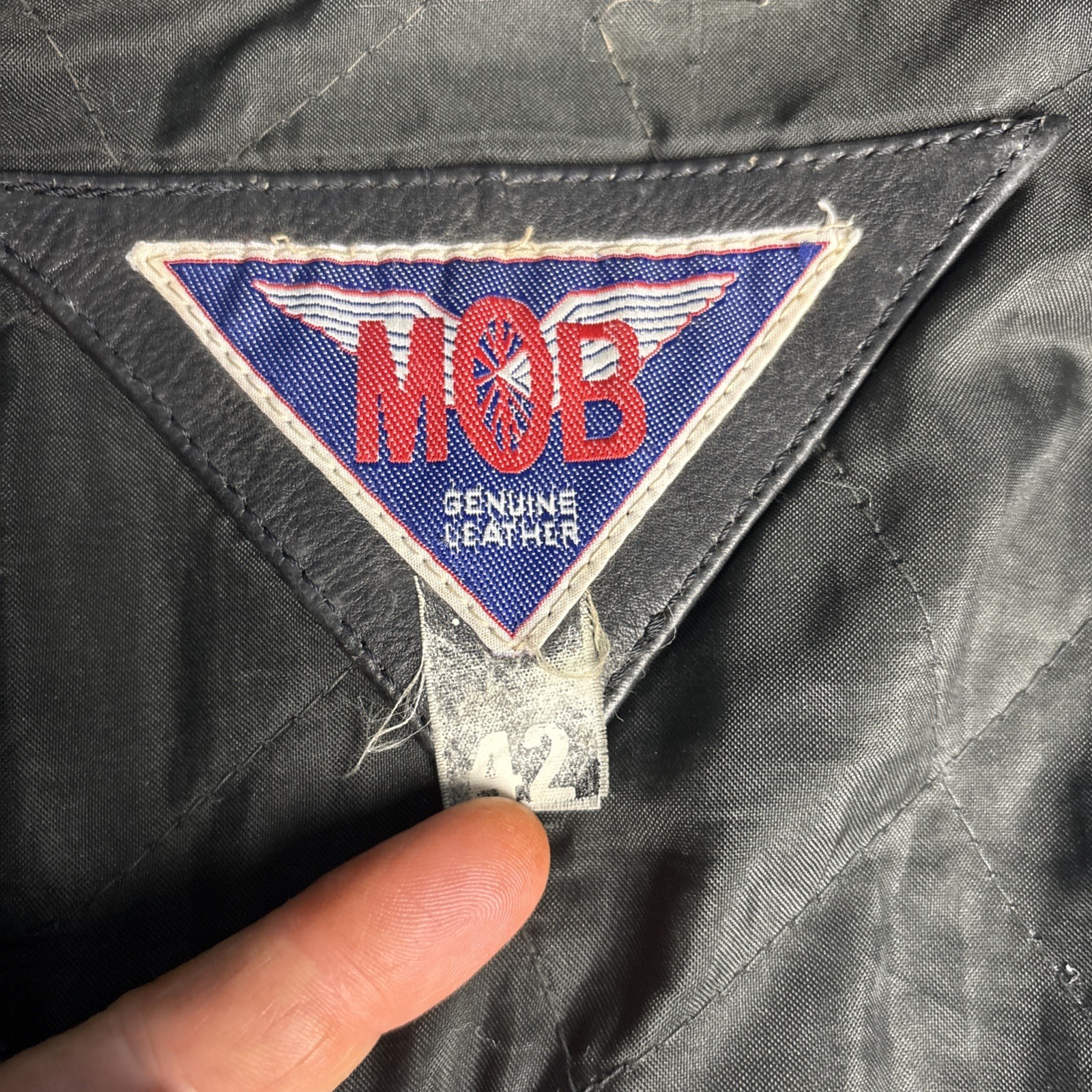 Vintage MOB Women Size 42 Jacket Genuine Leather Fringe Biker Motorcycle