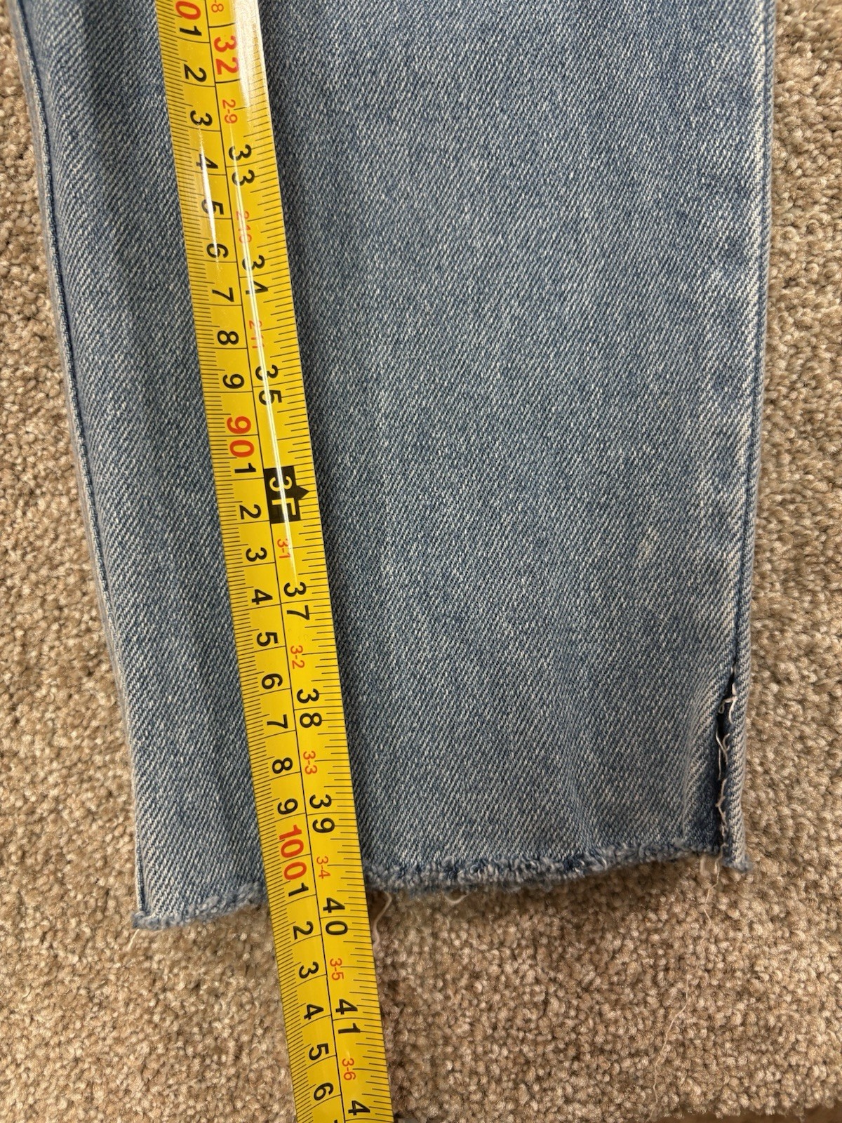 Vintage Ever Blue Womens Jeans W/ Puffy Paint Medium Wash Straight Leg Denim 90s