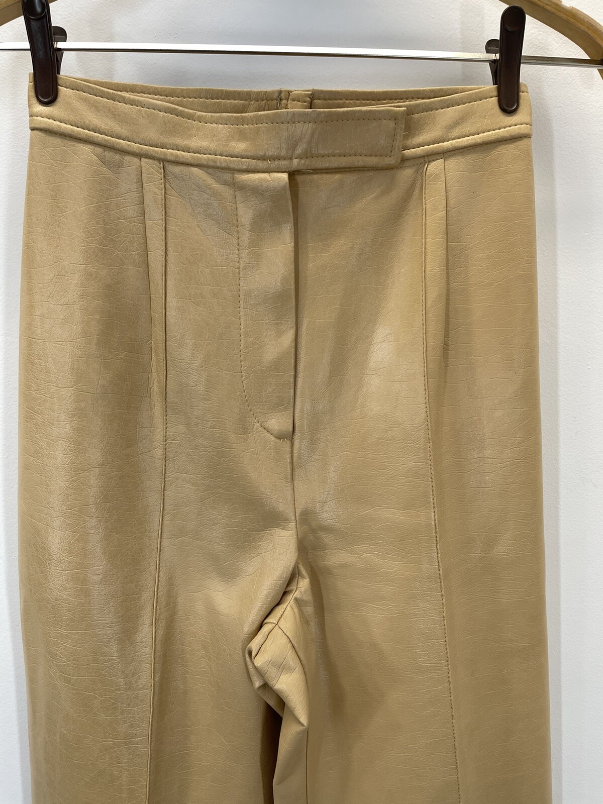 VTG 70s Faux Leather Pants Flare No Pockets Serbin Women’s 24 X 28