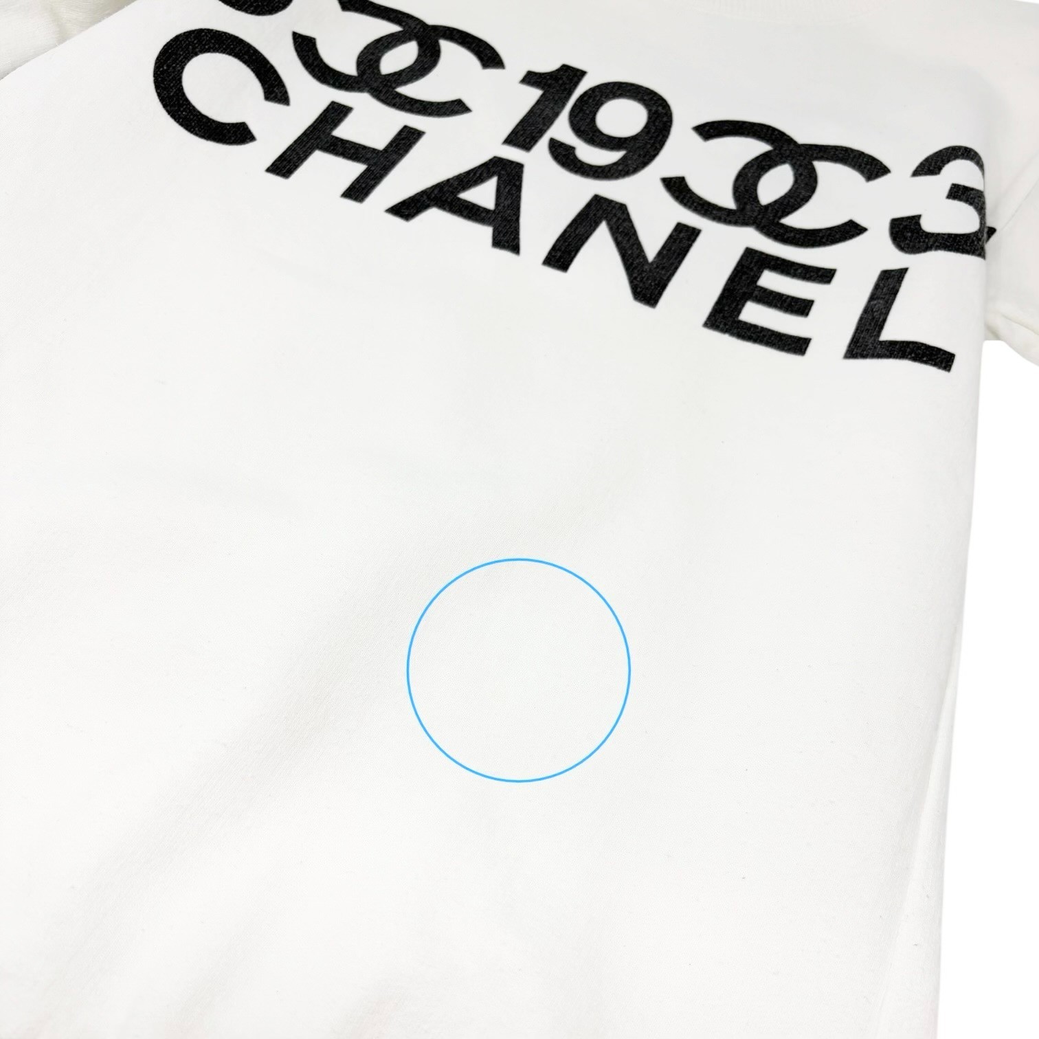 CHANEL Vintage CC Logo Sweatshirt Top White Black Cotton Long Sleeve 901974