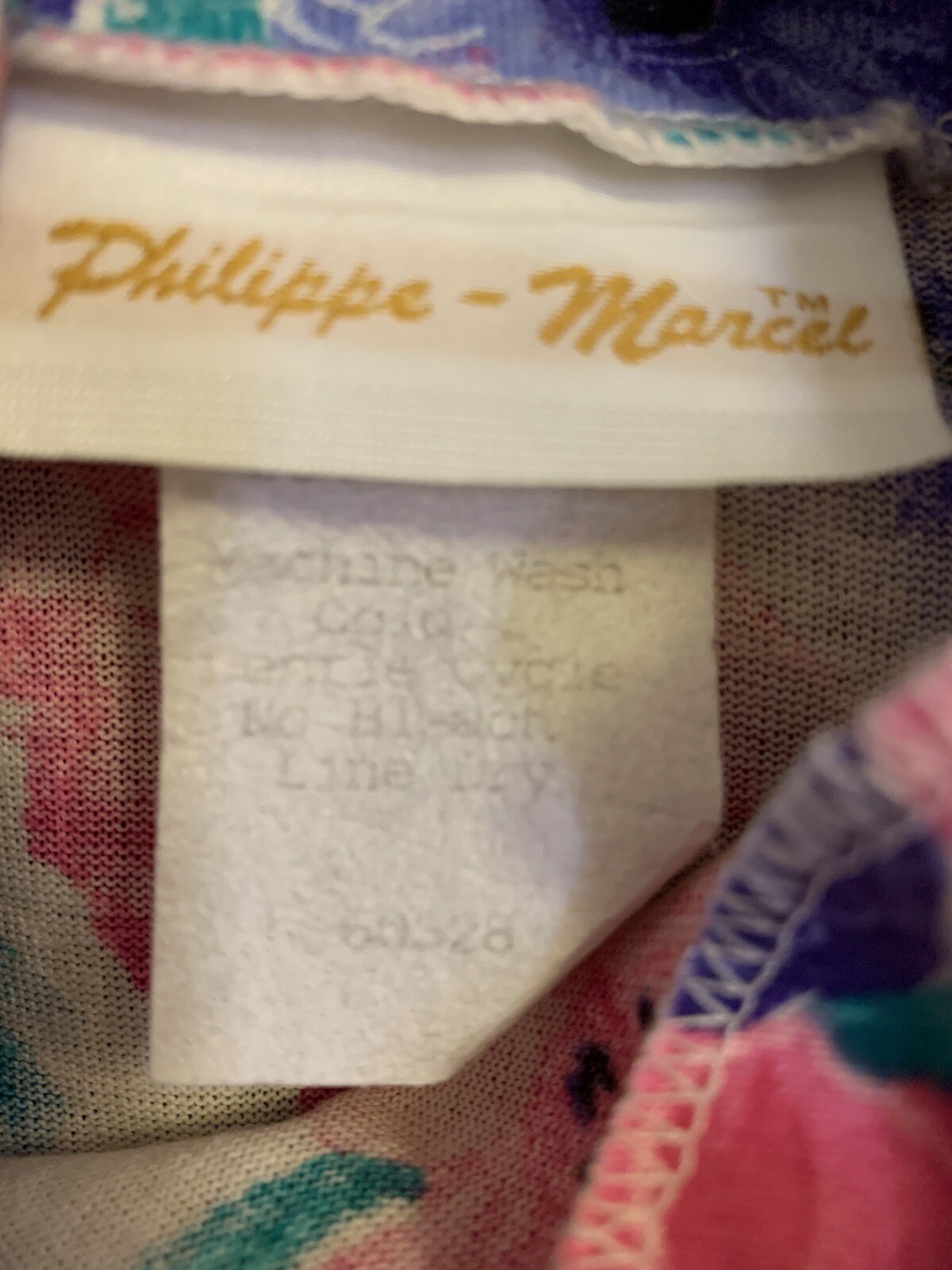 Vintage Floral Dress Size 10 Philippe-Marcel 80s 90s Short Sleeves Colorful