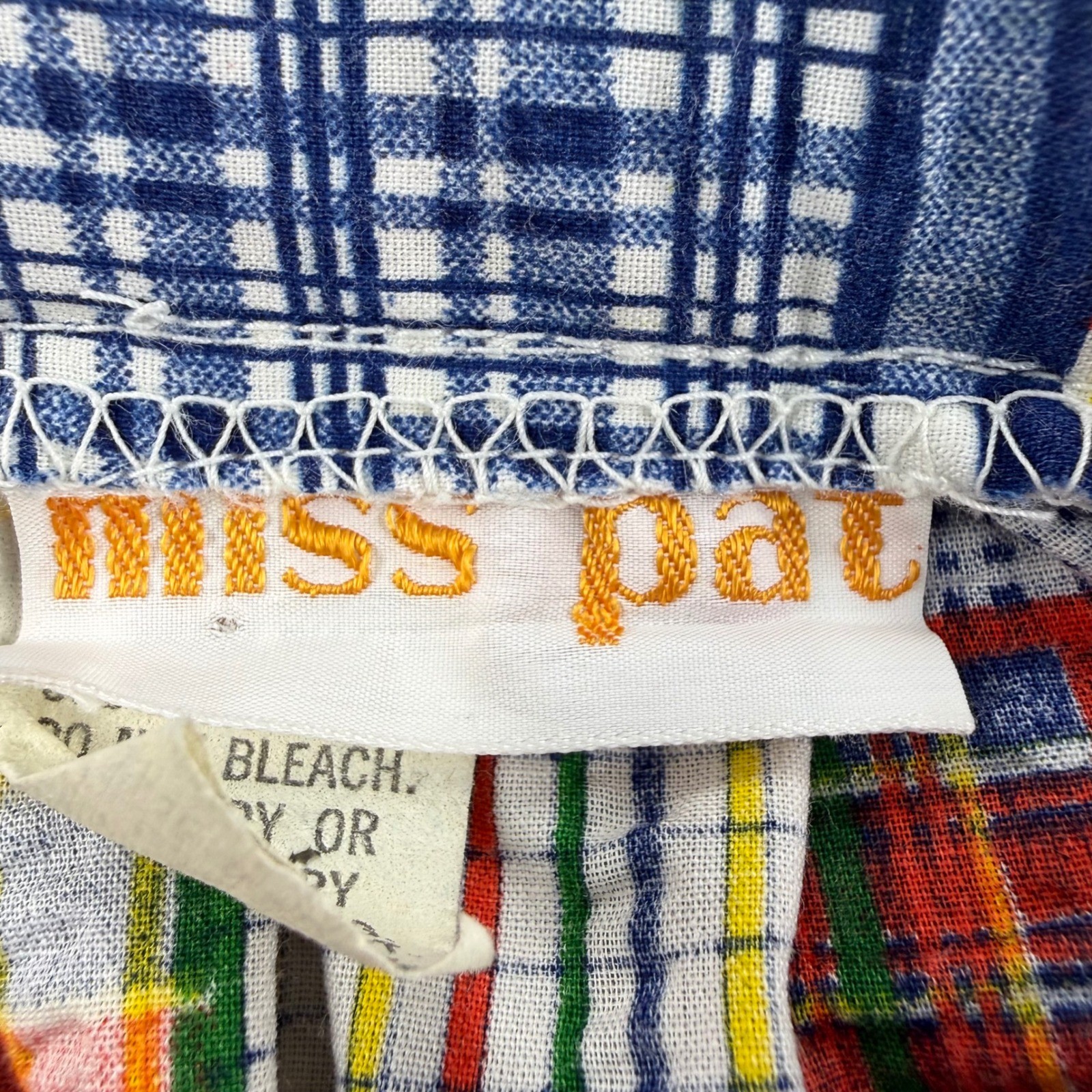 Vintage 70’s Patchwork Plaid Ruffle Midi Skirt Boho Romantic Folk, High Waist