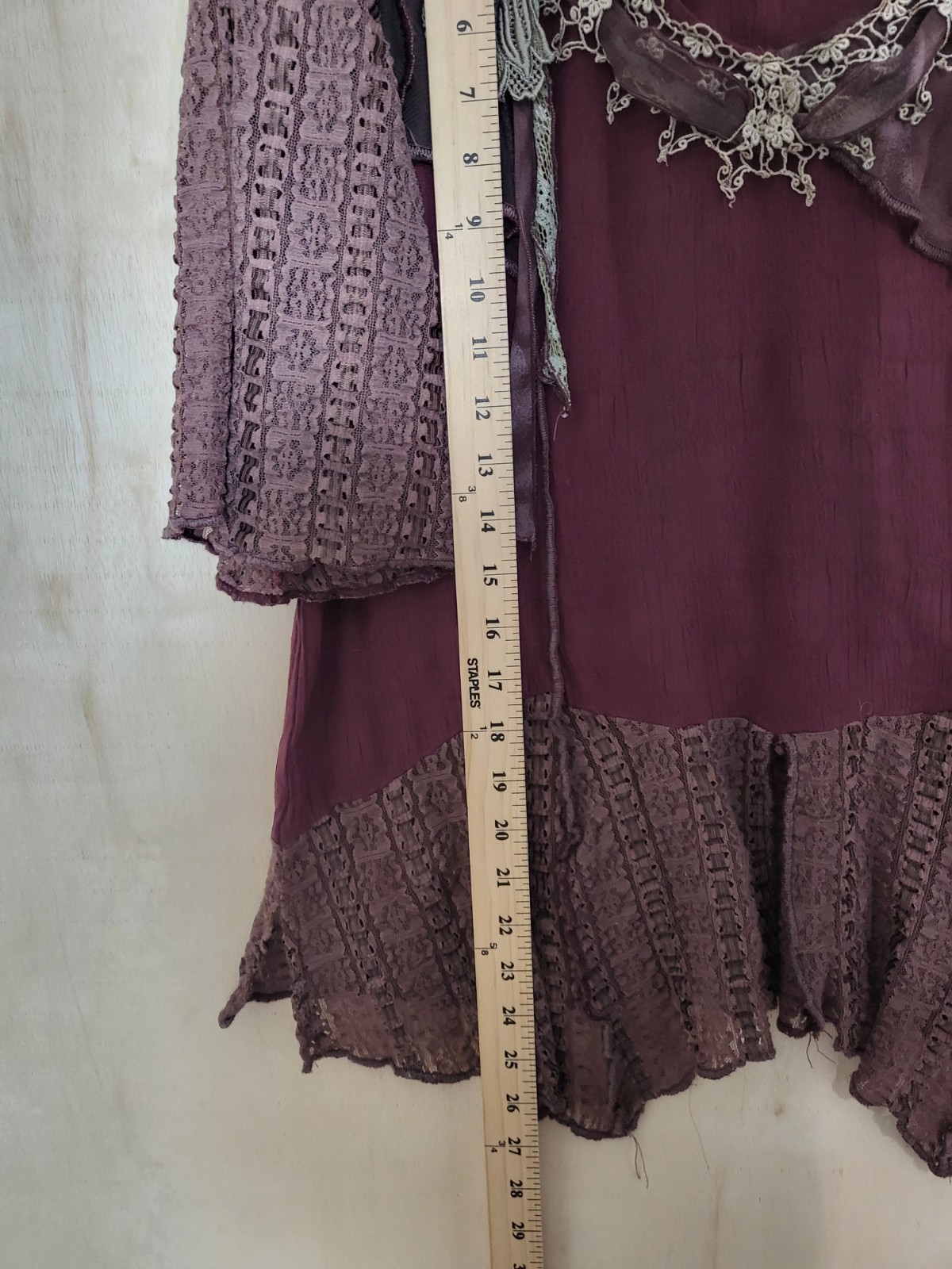 Size:14 SPENCER ALEXIS Vtg 2 Piece Top Skirt Burgundy Gothic Boho Romantic
