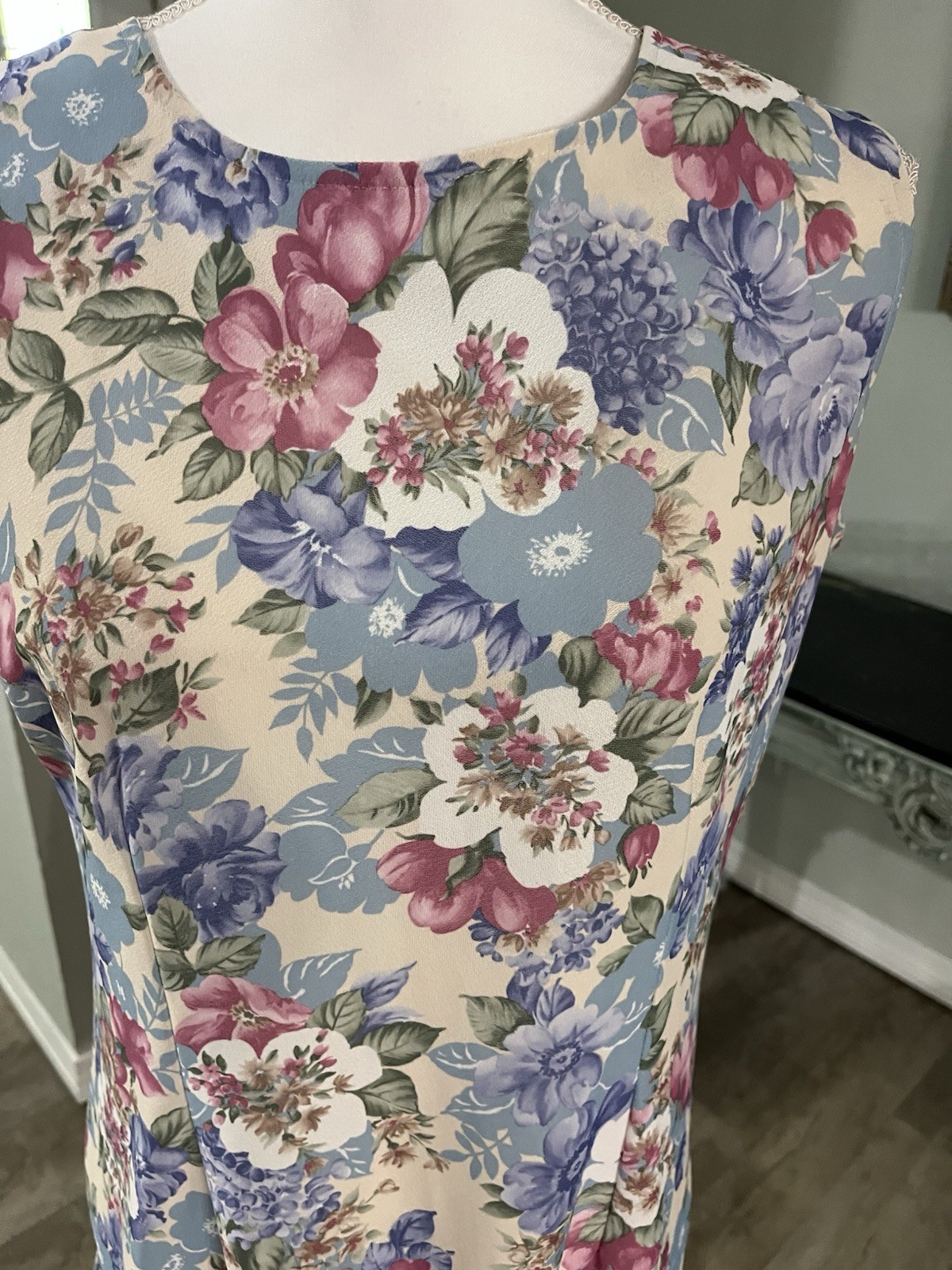 Vintage California Looks Made in USA Floral Multi Pastel A-Line Dress Size 10