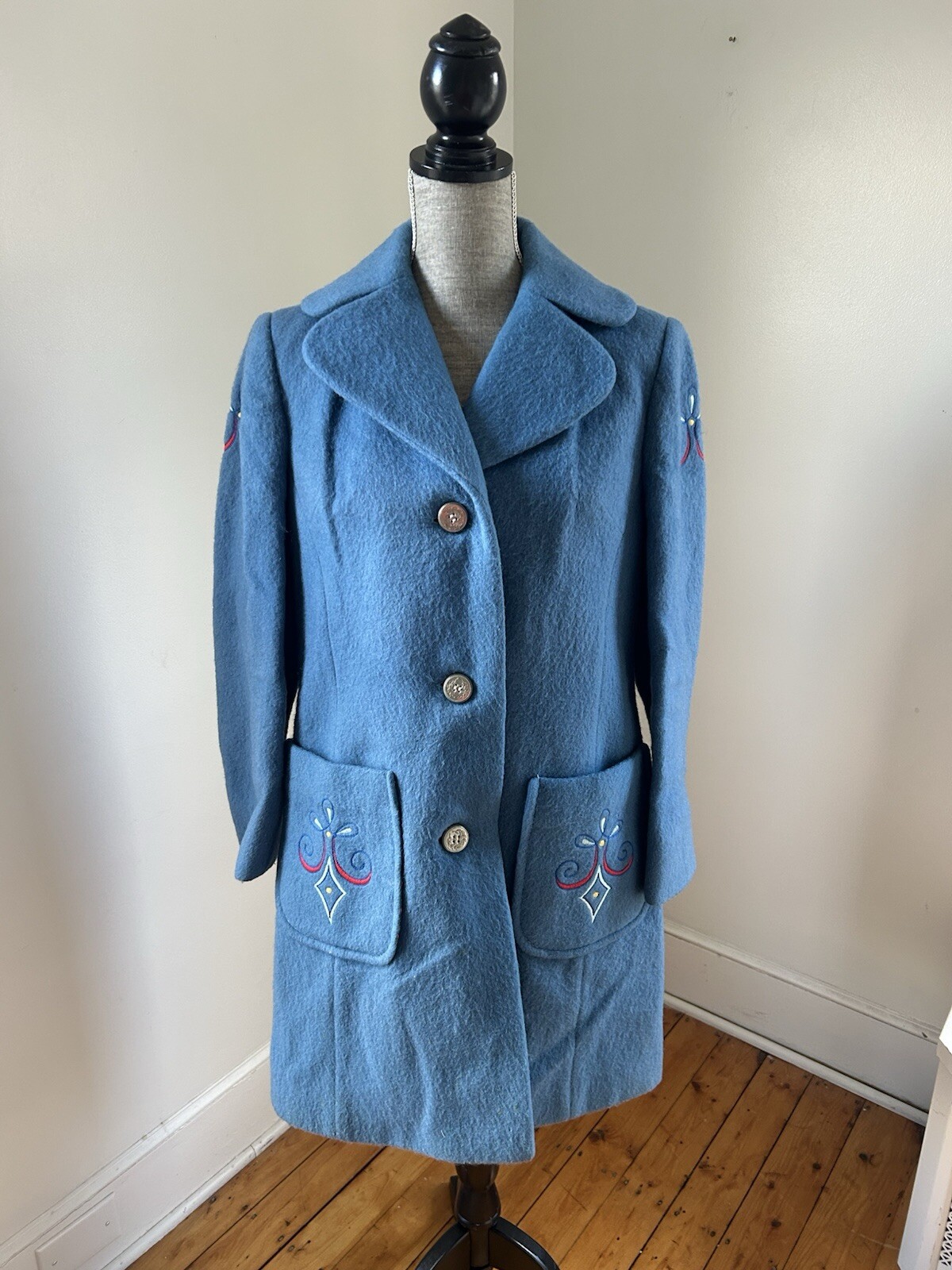 Vintage Original Loden Fashions By Alpine House Virgin Wool Coat S/M