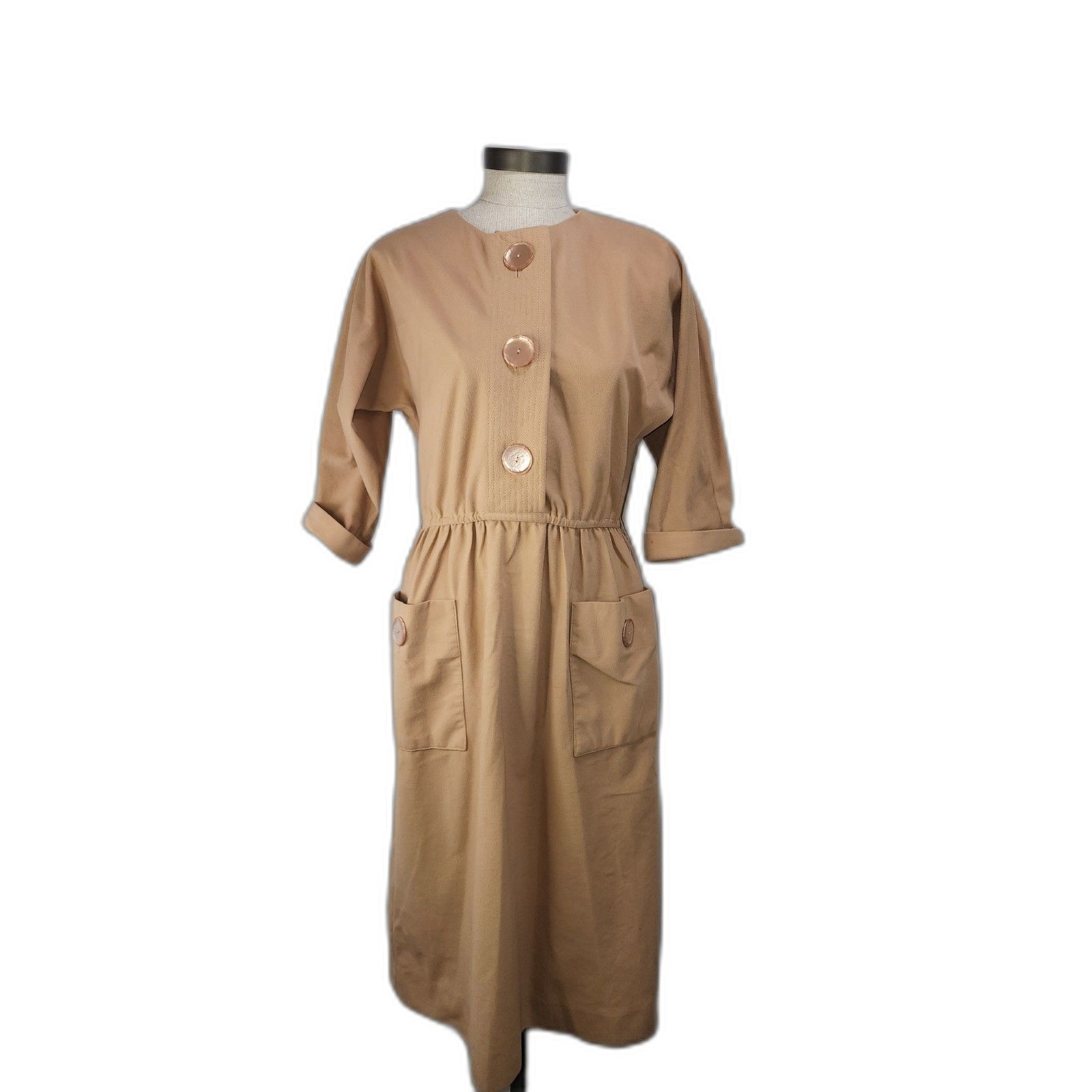 Vintage 60’s or 70’s Lisa Petites Women’s Brown Button Dress